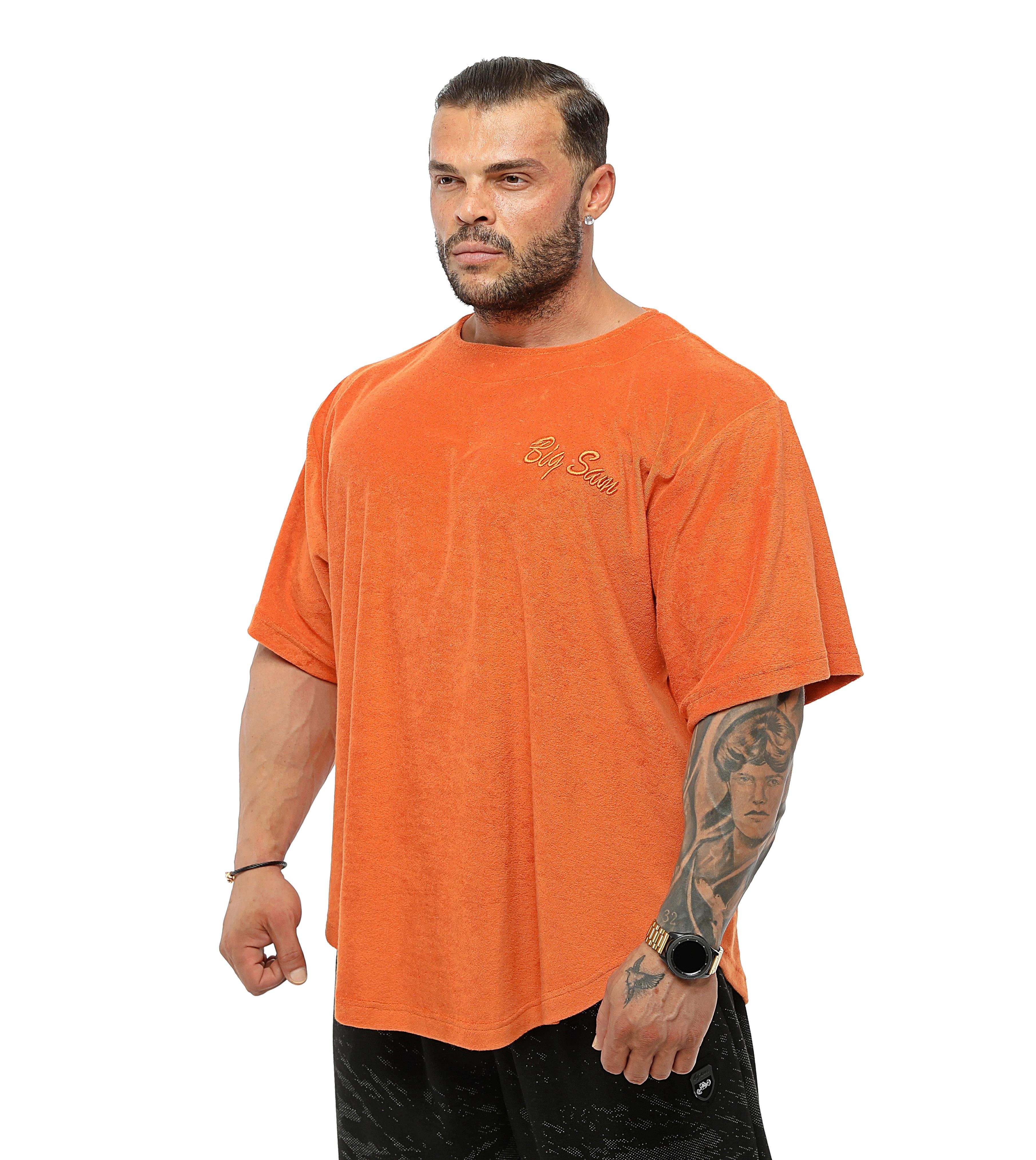 Men's Oversize Towel Rag Top T-shirt Big Sam 3344-Orange