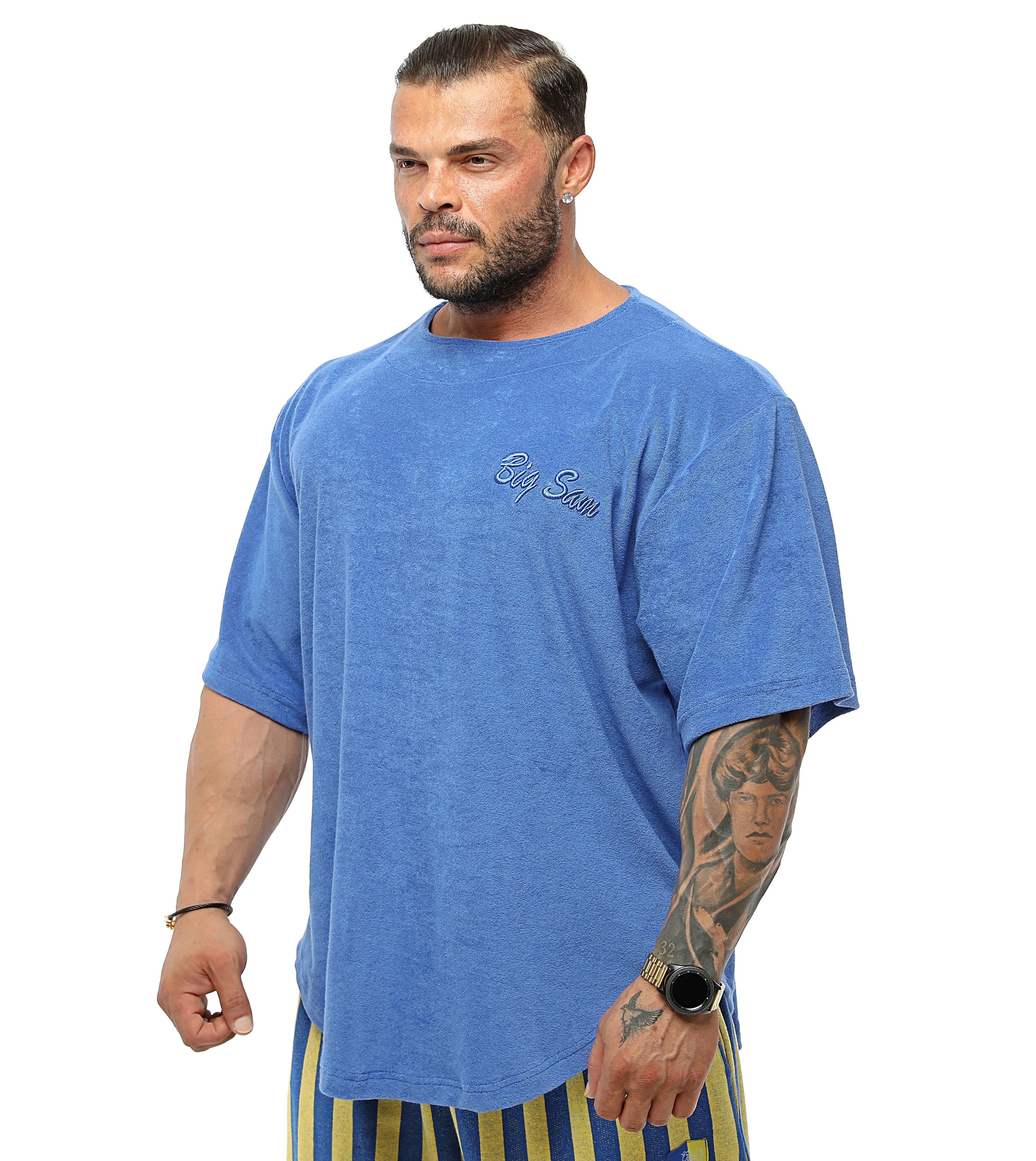 Men's Oversize Towel Rag Top T-shirt Big Sam 3344-Blue