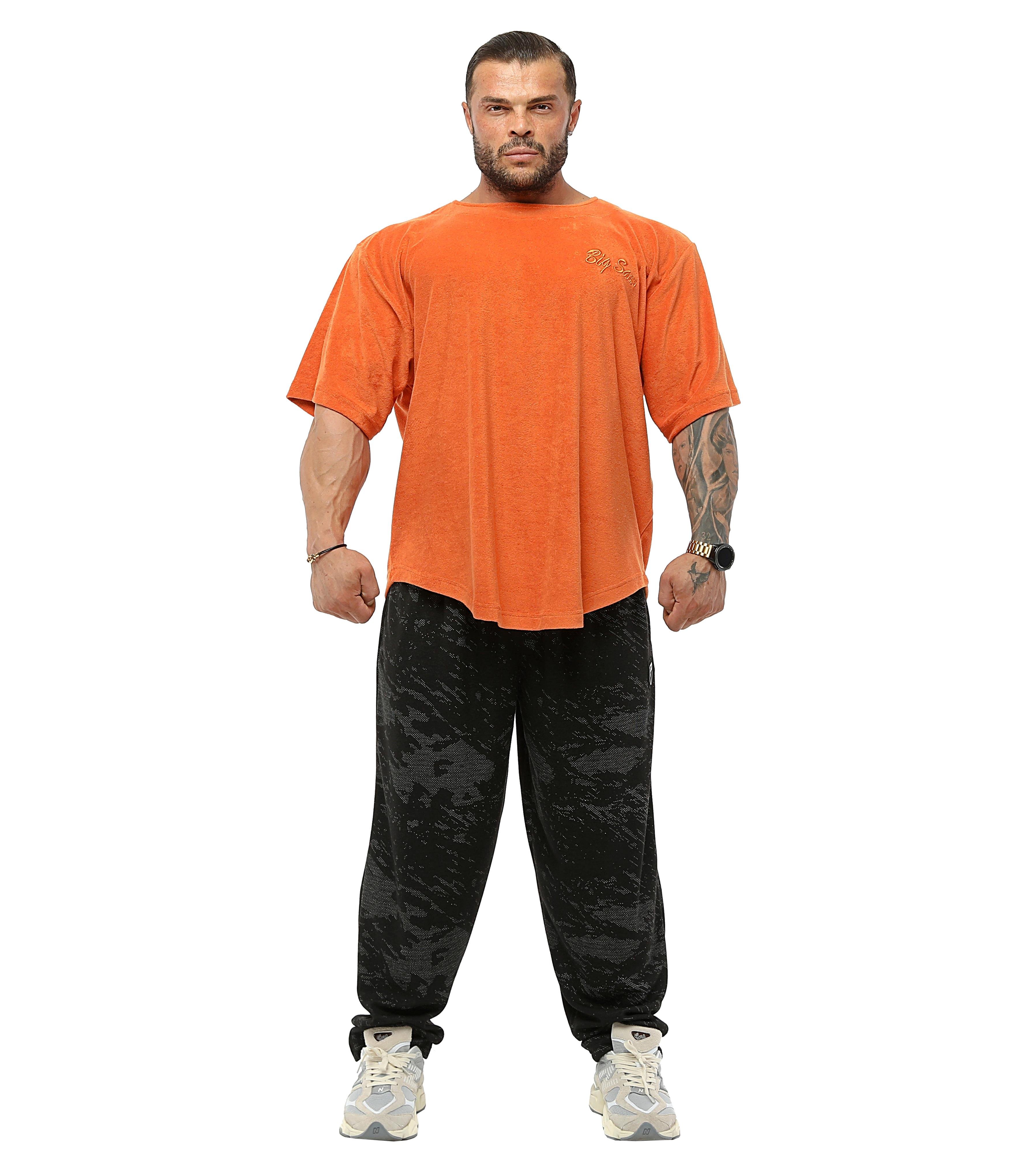 Men's Oversize Towel Rag Top T-shirt Big Sam 3344-Orange