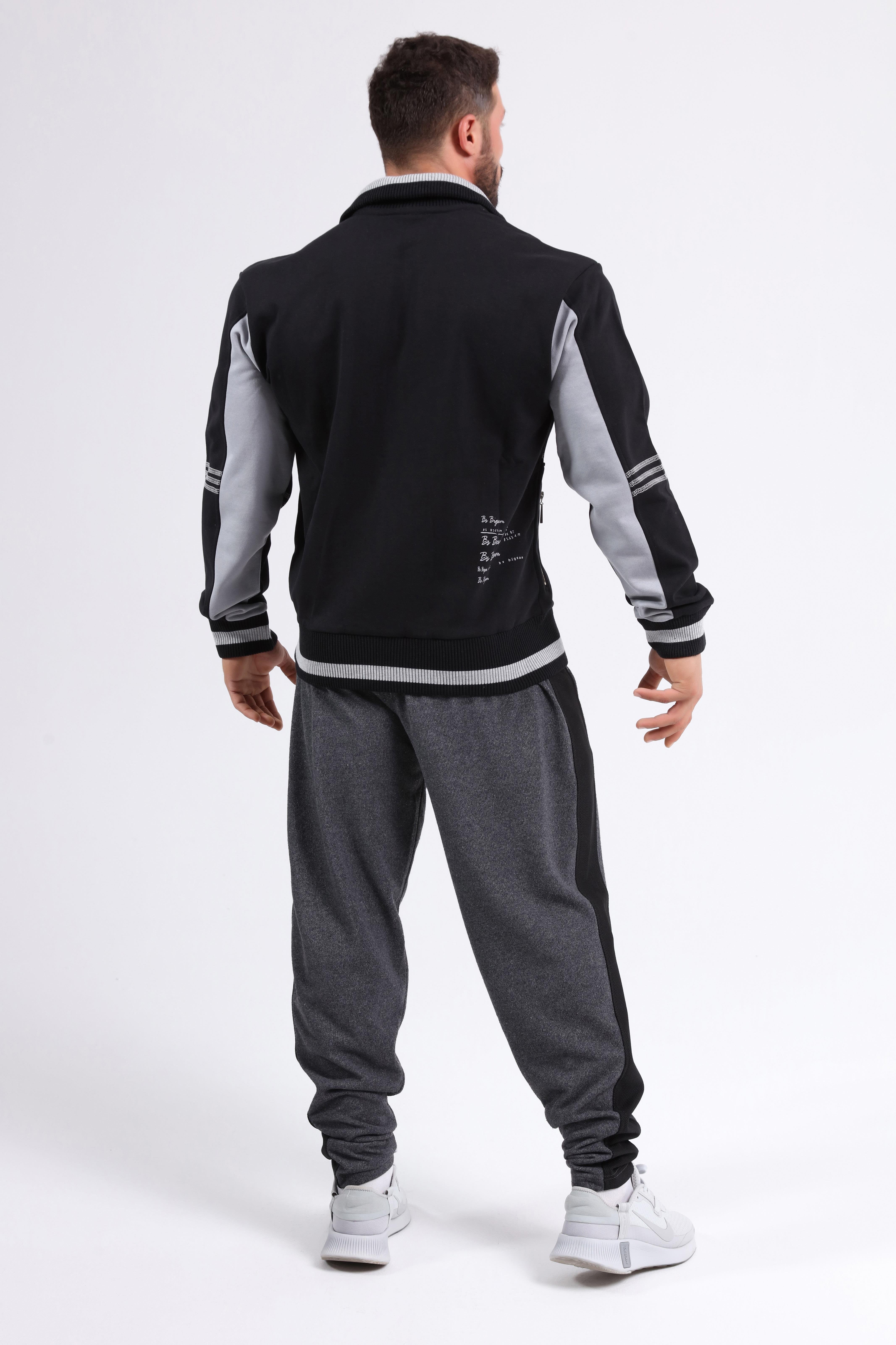 Mens Relaxed Winter Jacket Cotton Zippered Hoodie
