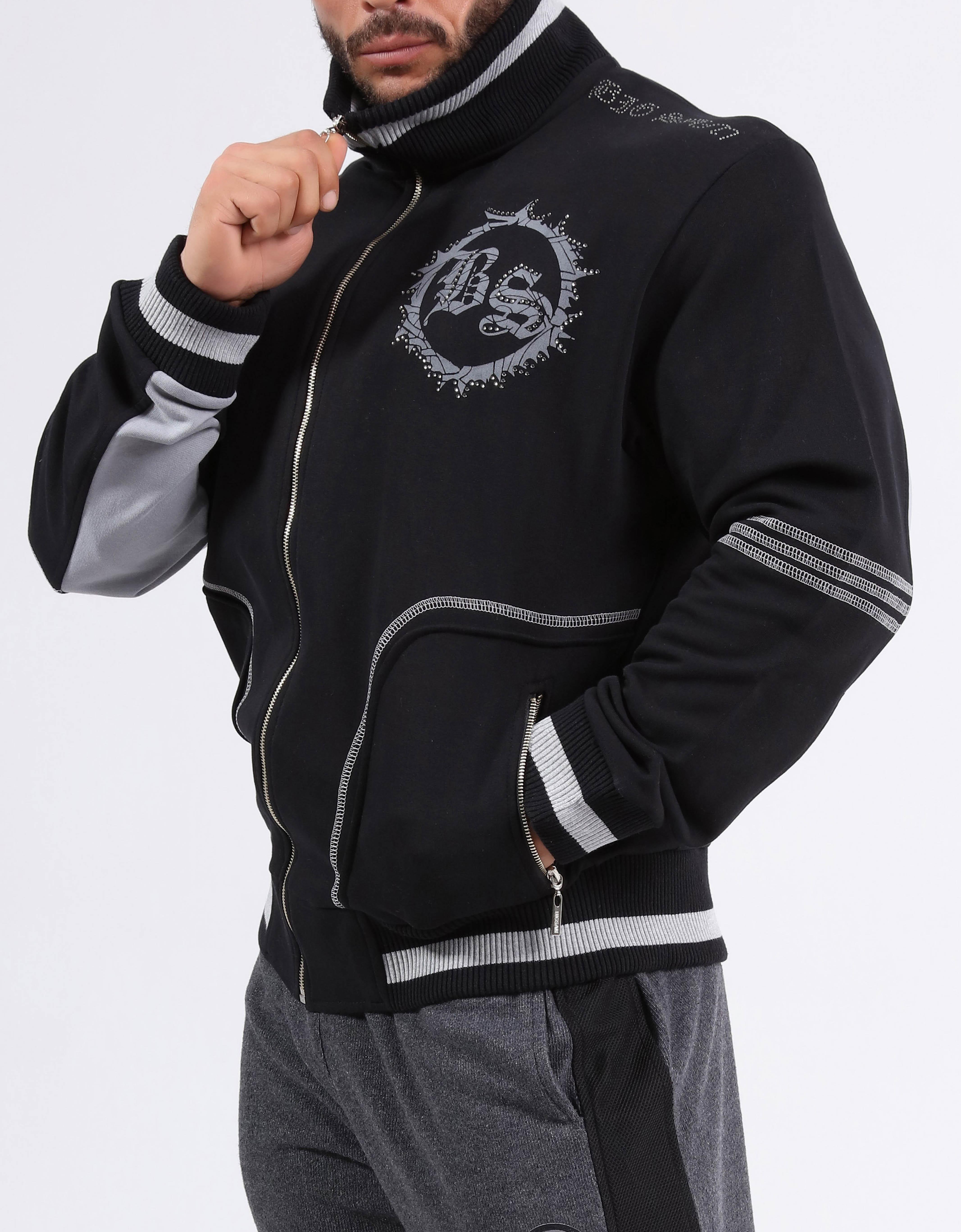 Mens Relaxed Winter Jacket Cotton Zippered Hoodie