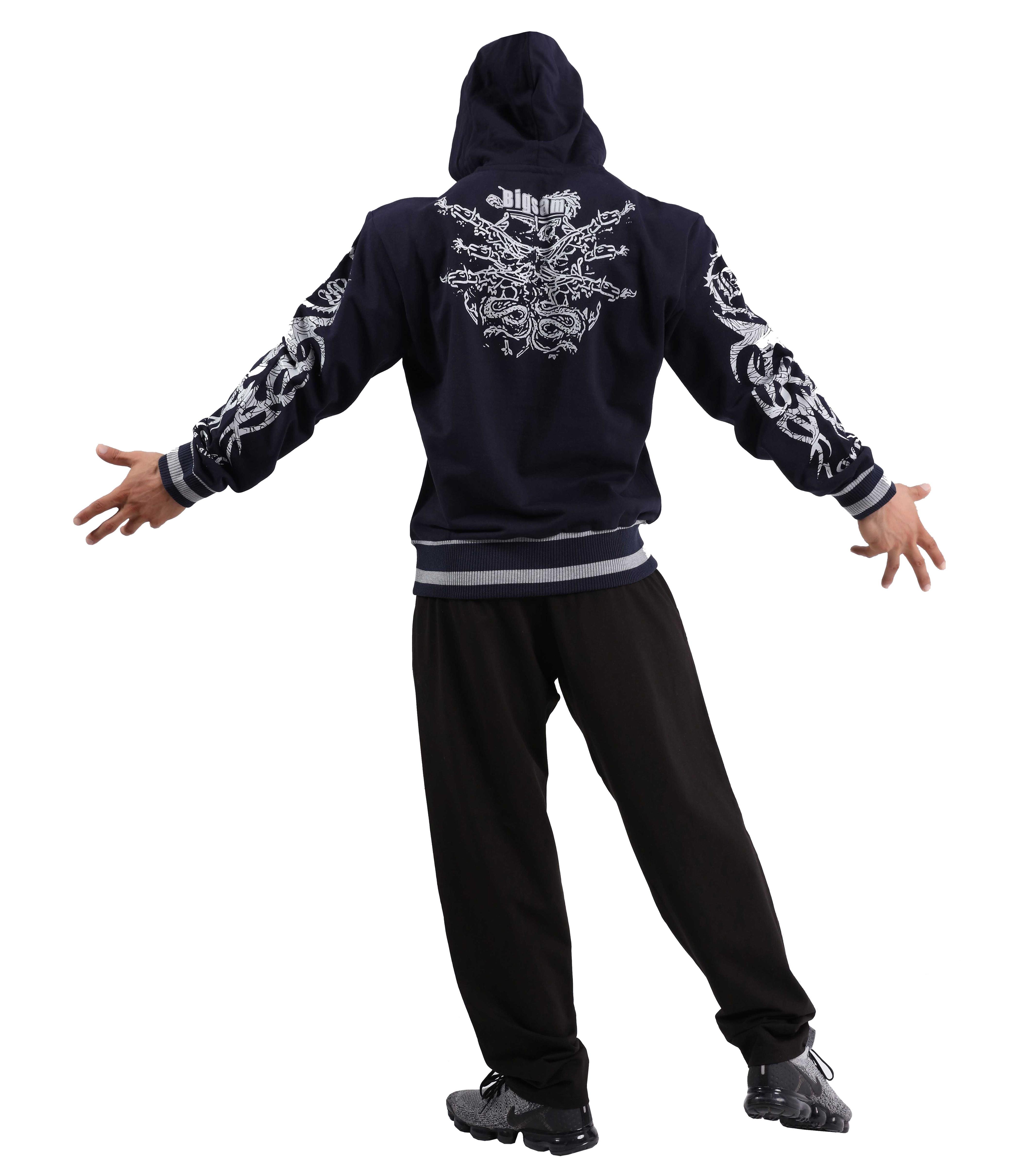 Mens Relaxed Winter Jacket Cotton Zippered Hoodie