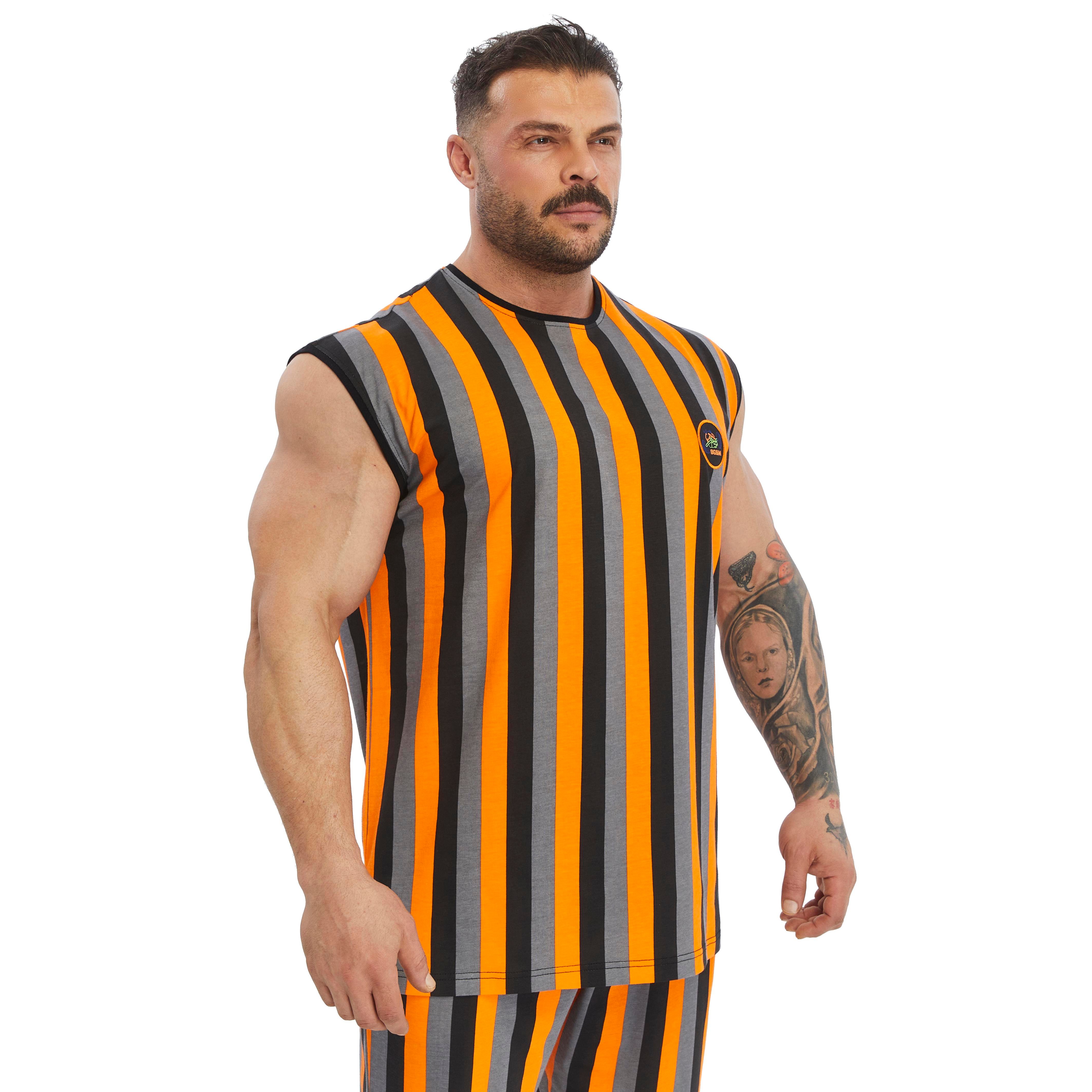 Mens Striped Tank Top Cotton