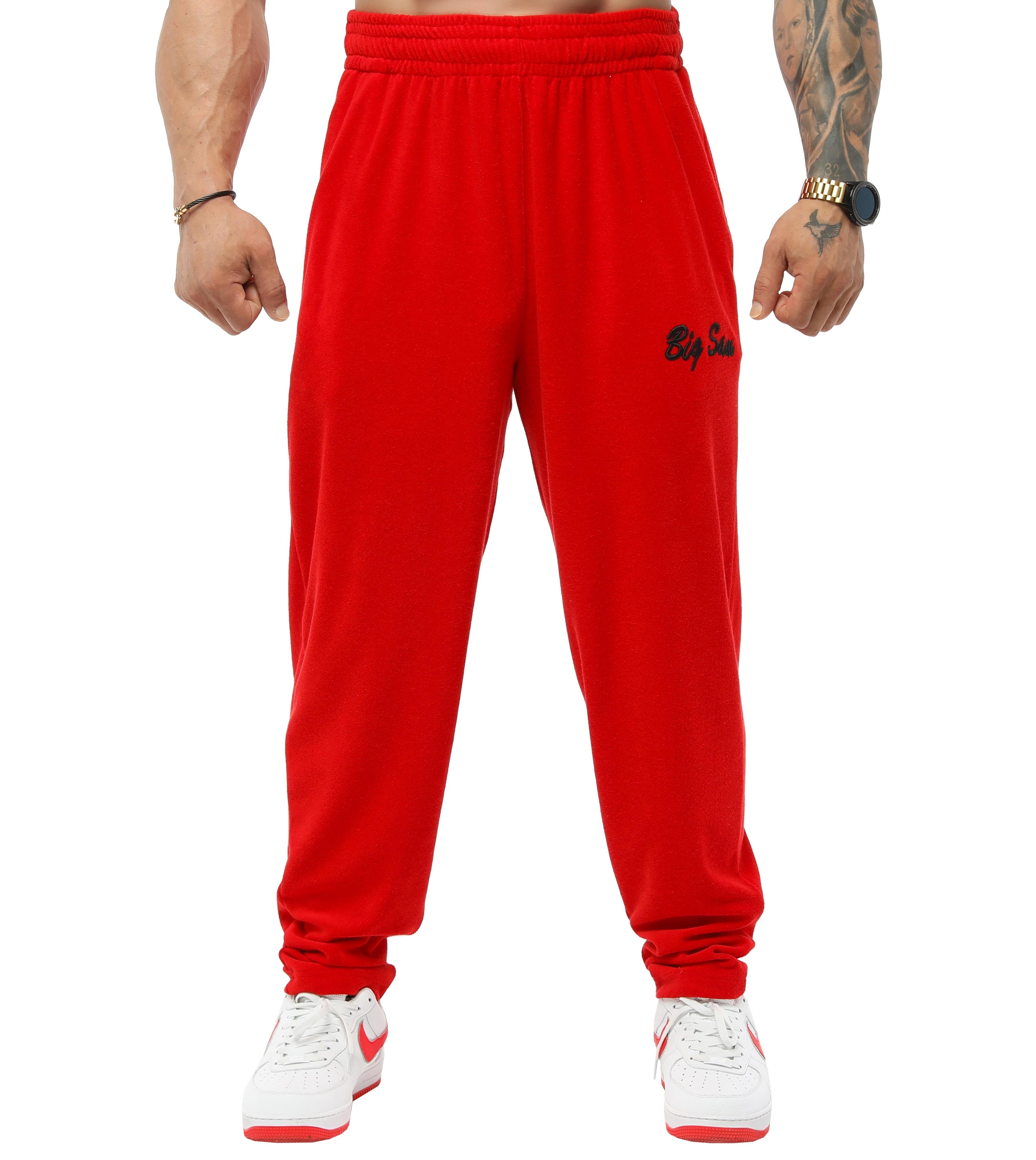 Men's Towel Sweatpants with Pockets Big Sam PNT1383-Red