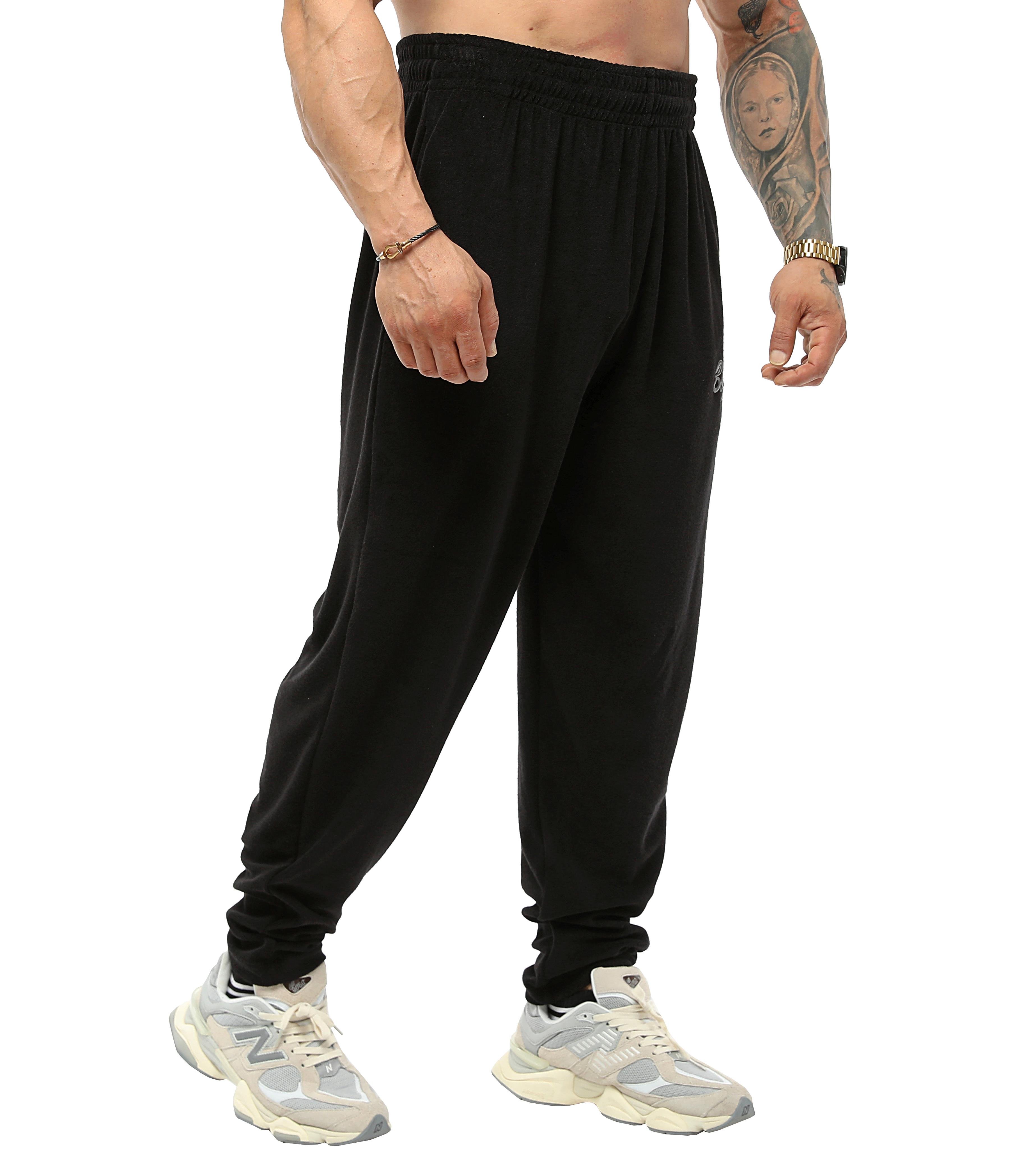 Men's Towel Sweatpants with Pockets Big Sam PNT1383-Black
