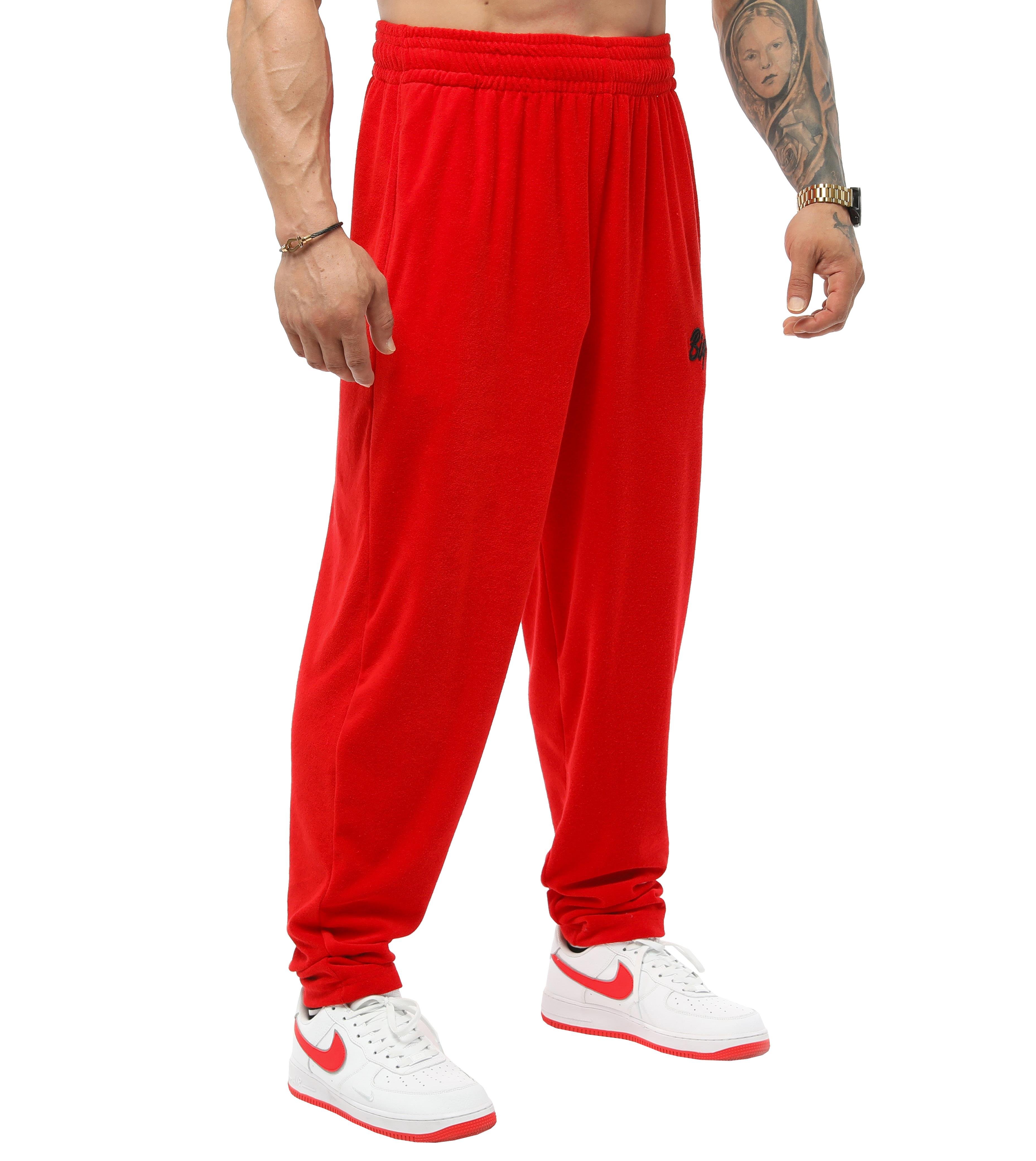 Men's Towel Sweatpants with Pockets Big Sam PNT1383-Red