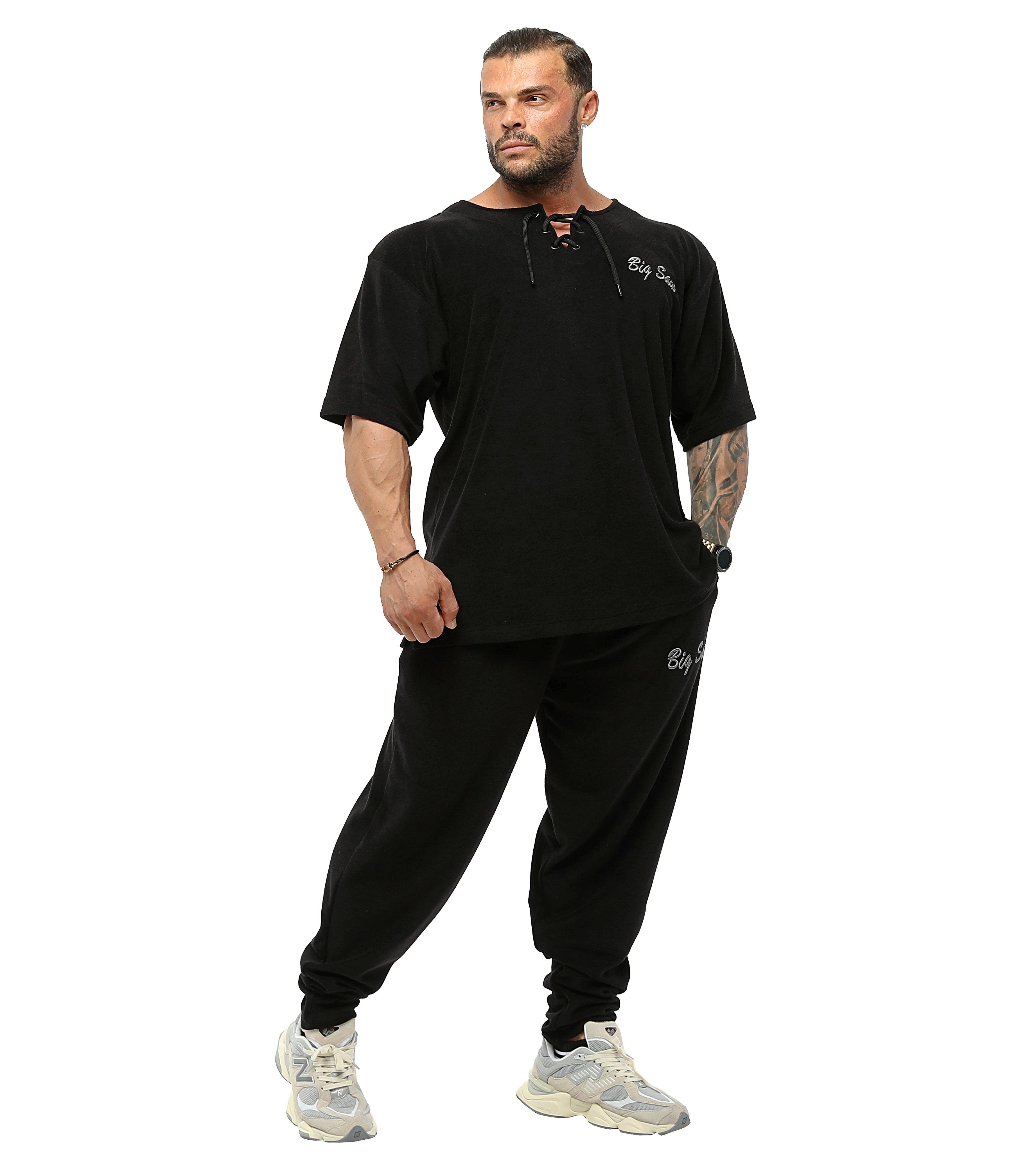 Men's Towel Sweatpants with Pockets Big Sam PNT1383-Black