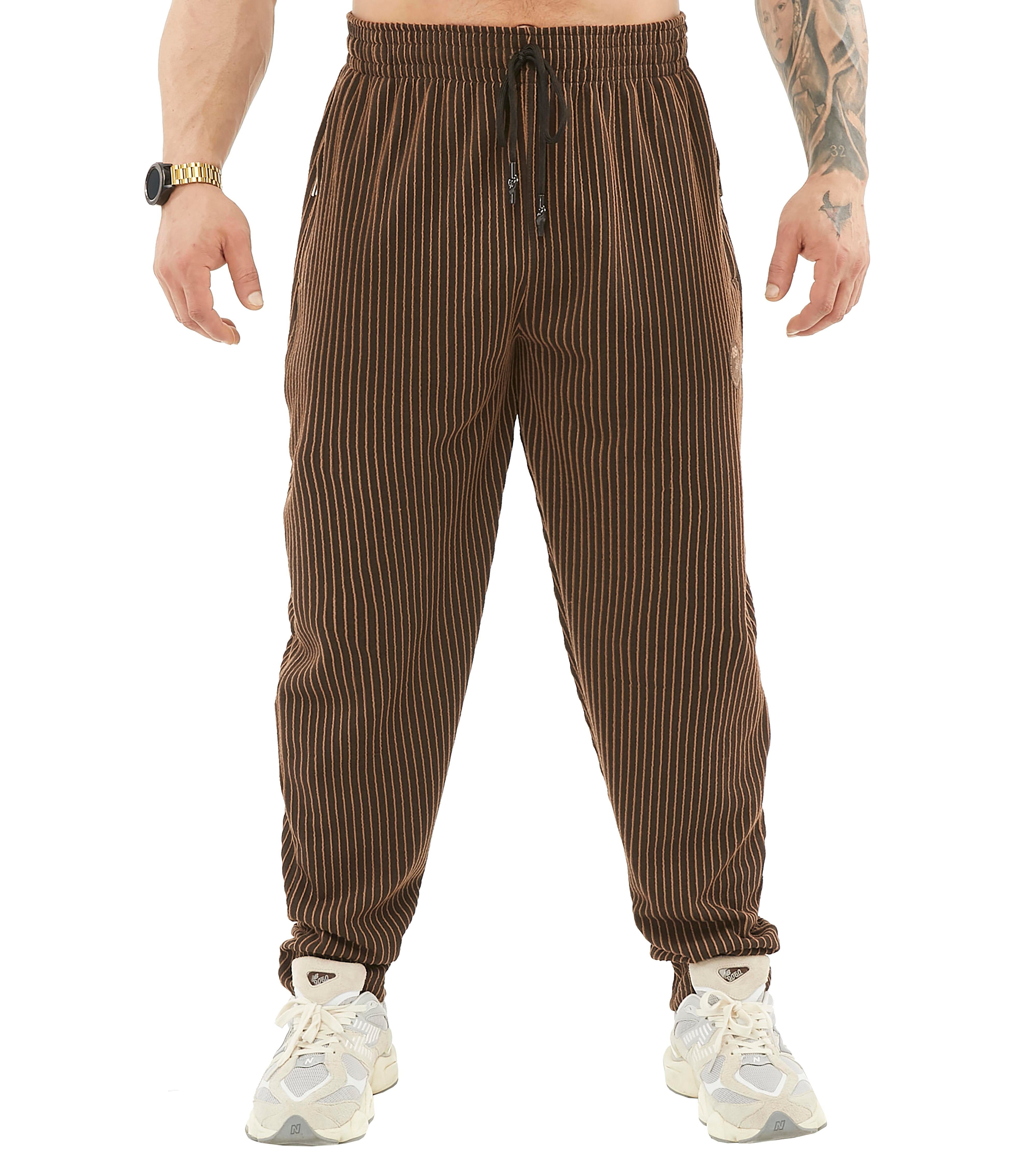 Mens Winter Sweatpants Loose Fit, Breathable, Zippered Pockets 