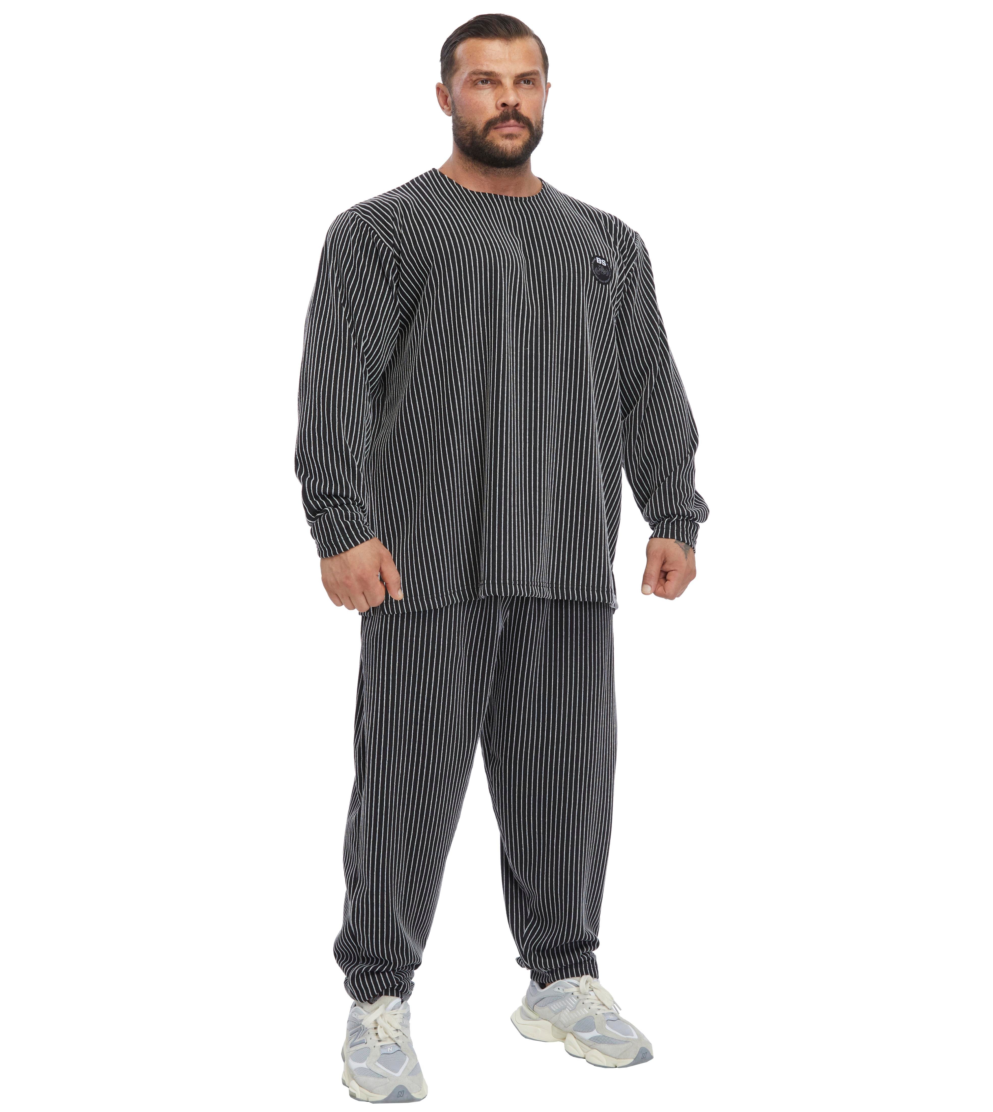 Mens Winter Sweatshirt Oversize Striped Design