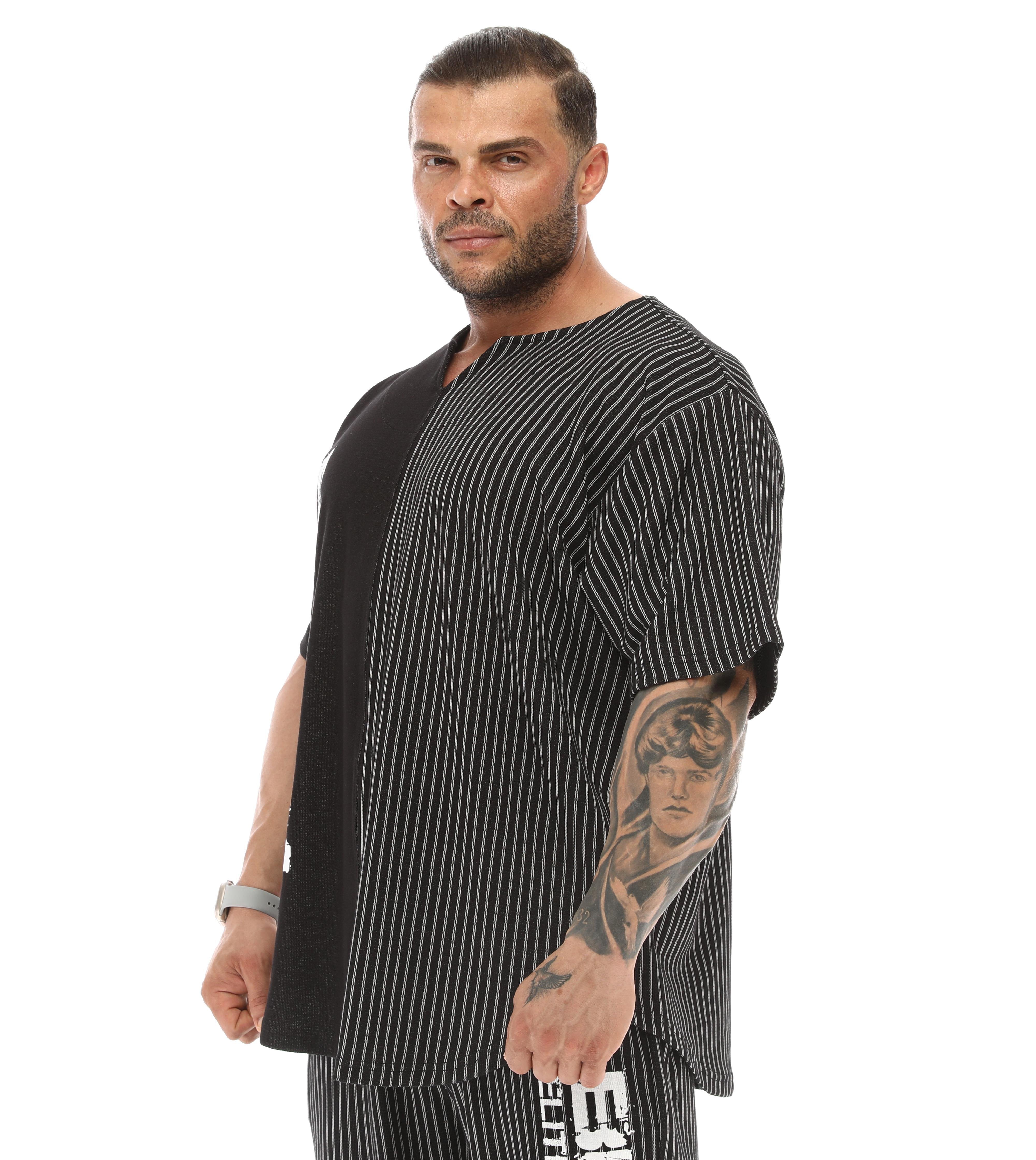 Oversize Bodybuilding Rag Top T-shirt Black