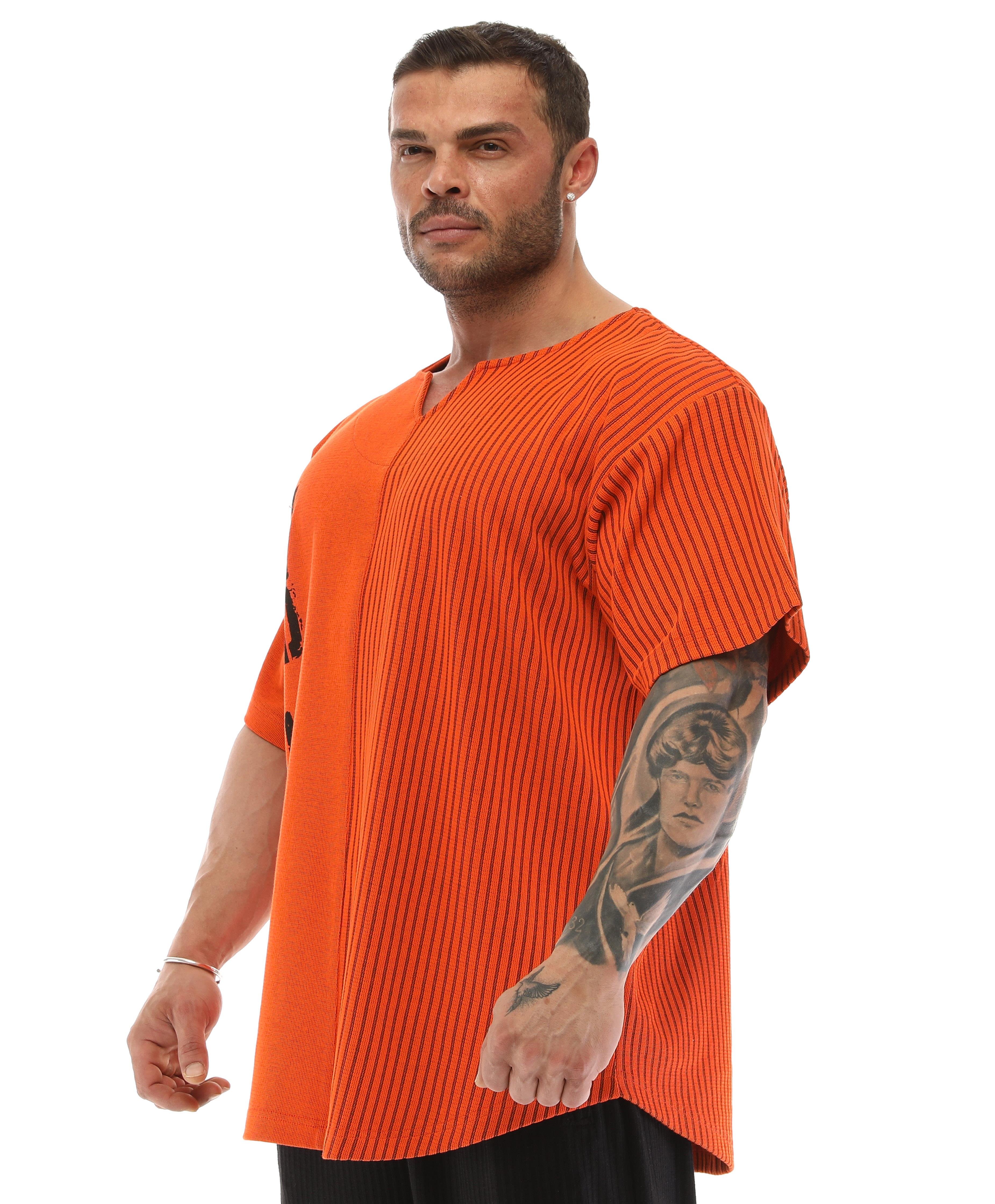 Oversize Bodybuilding Rag Top T-shirt Orange