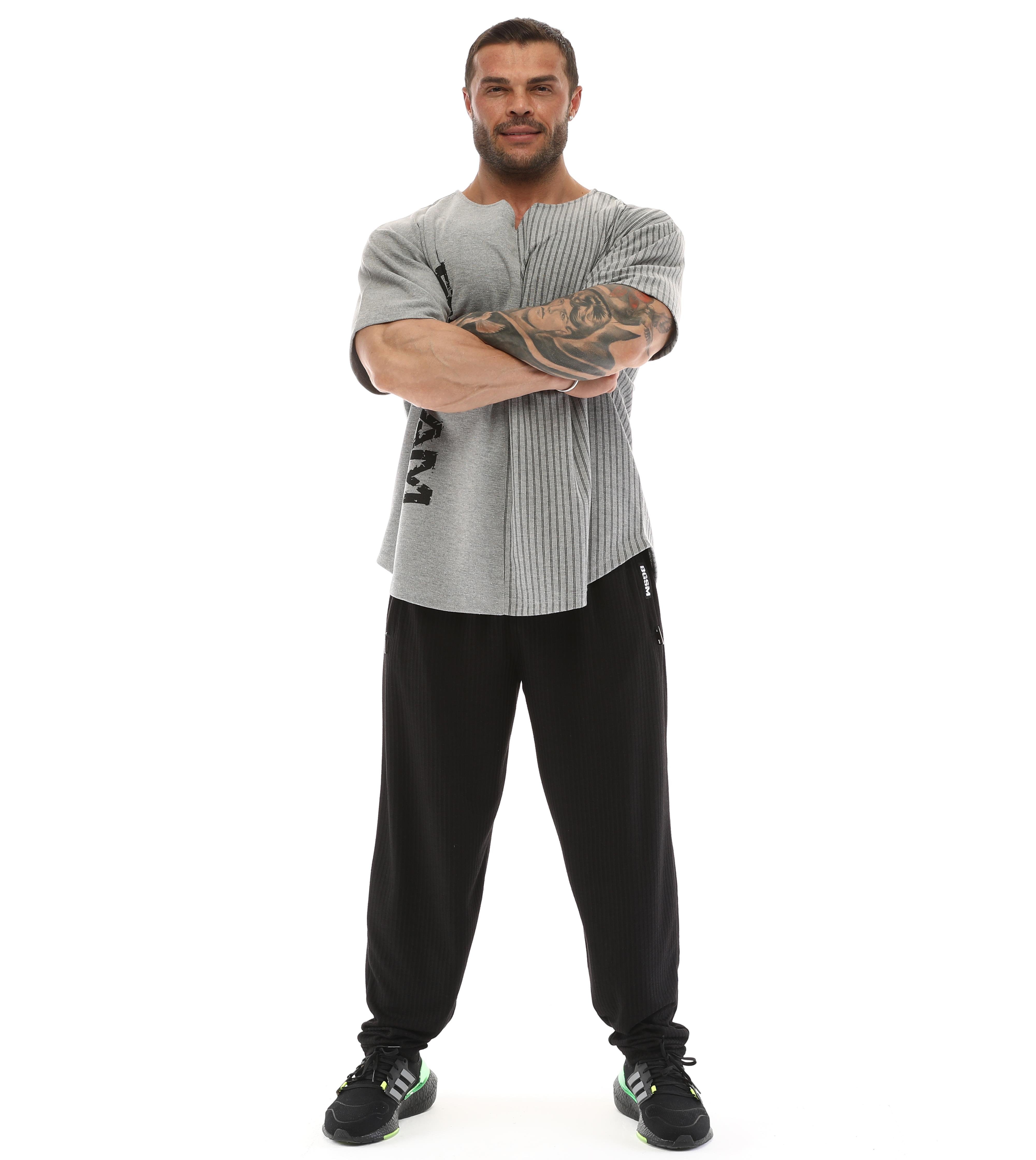 Oversize Bodybuilding Rag Top T-shirt Grey