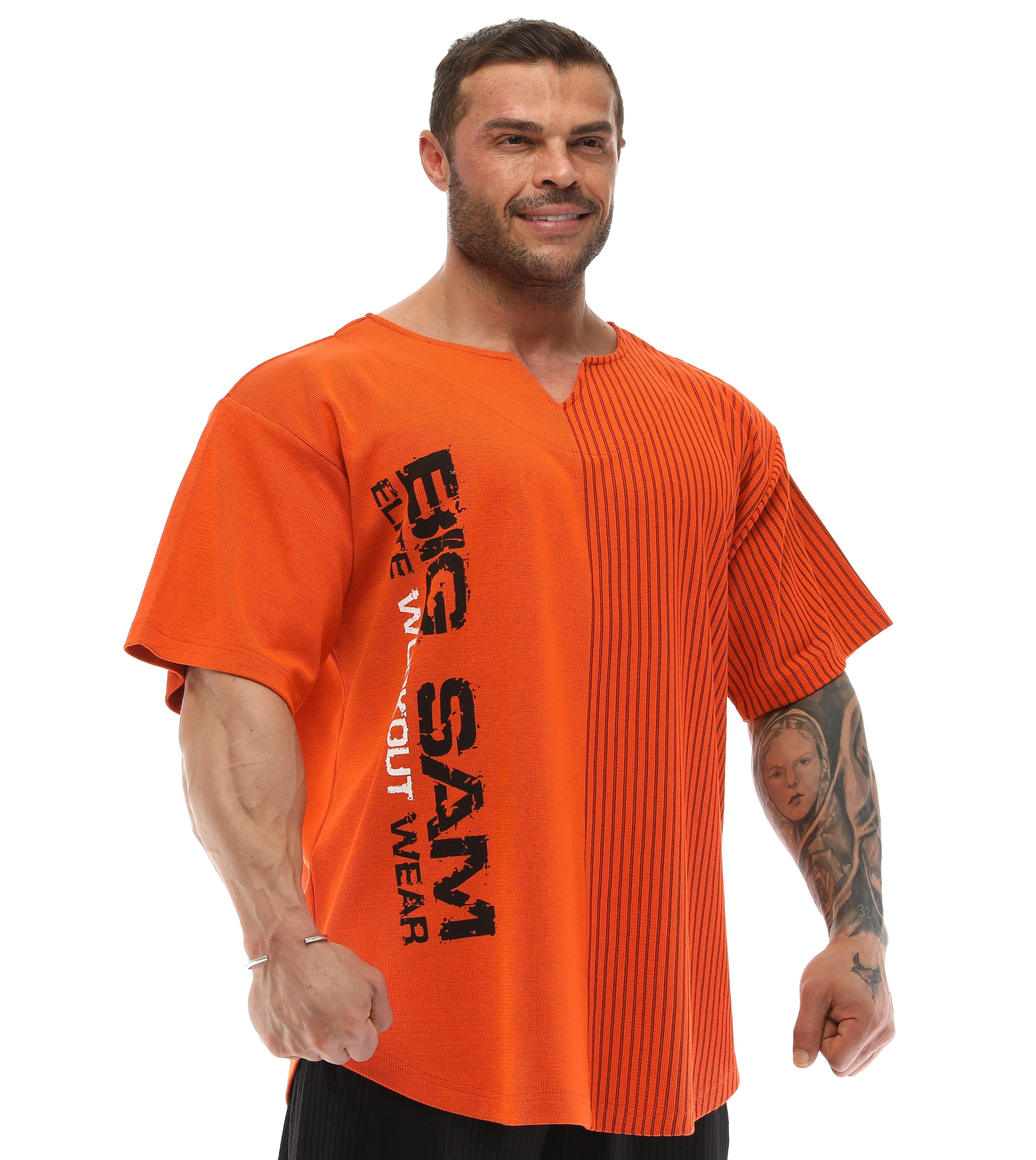 Oversize Bodybuilding Rag Top T-shirt Orange