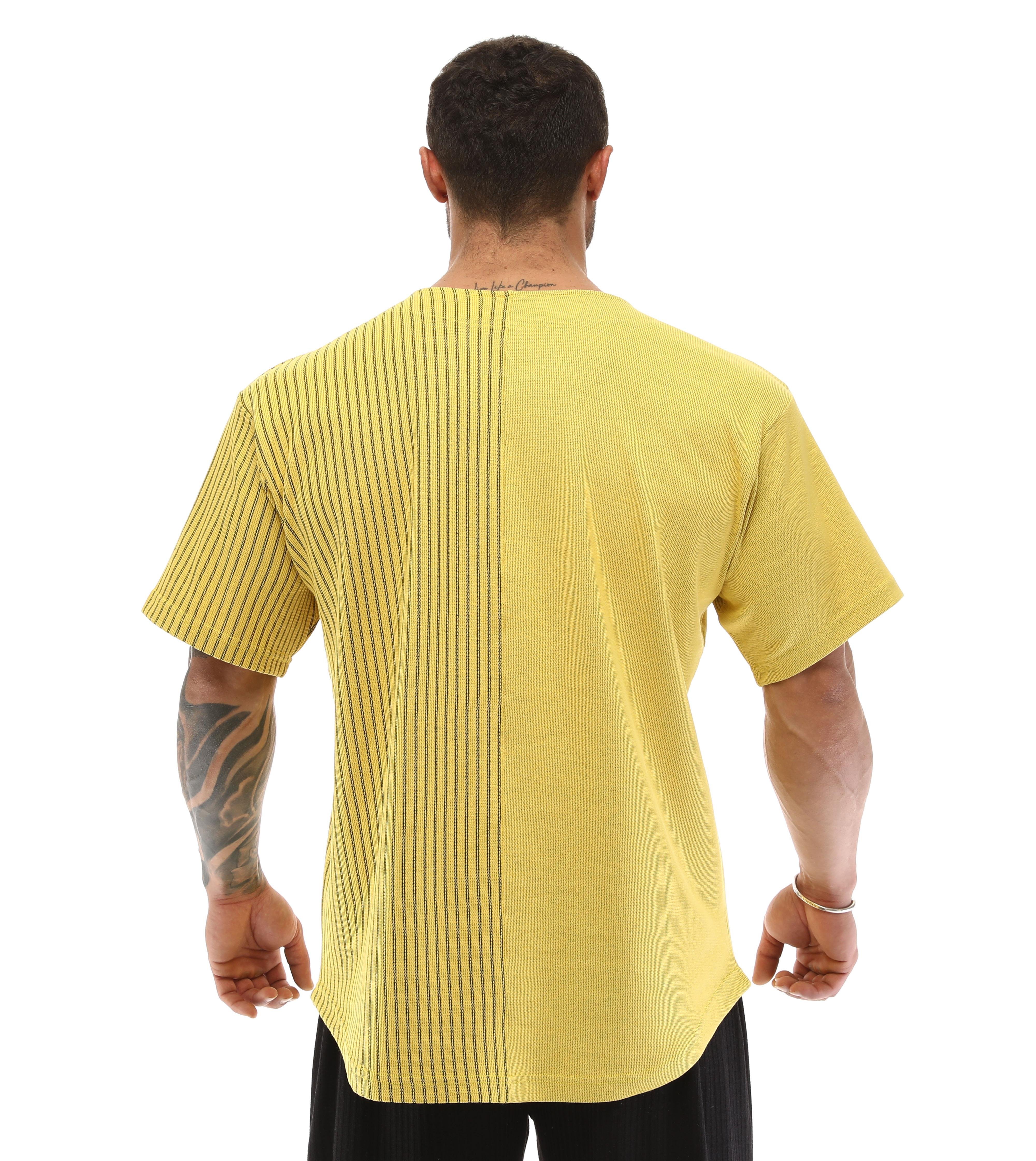 Oversize Bodybuilding Rag Top T-shirt Yellow Big Sam 3264