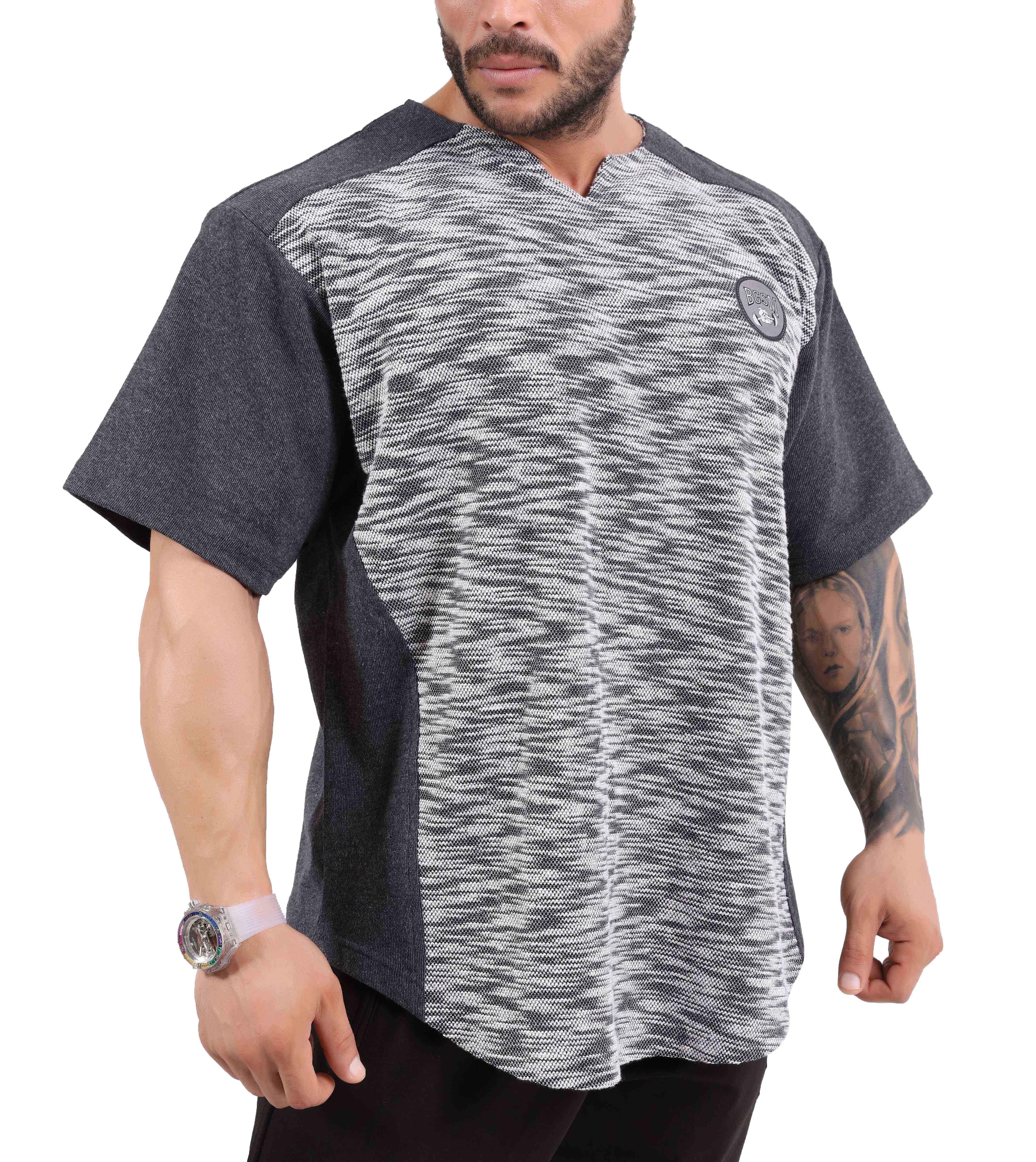 Oversize Cotton T-shirt, V-Neck Rag Top