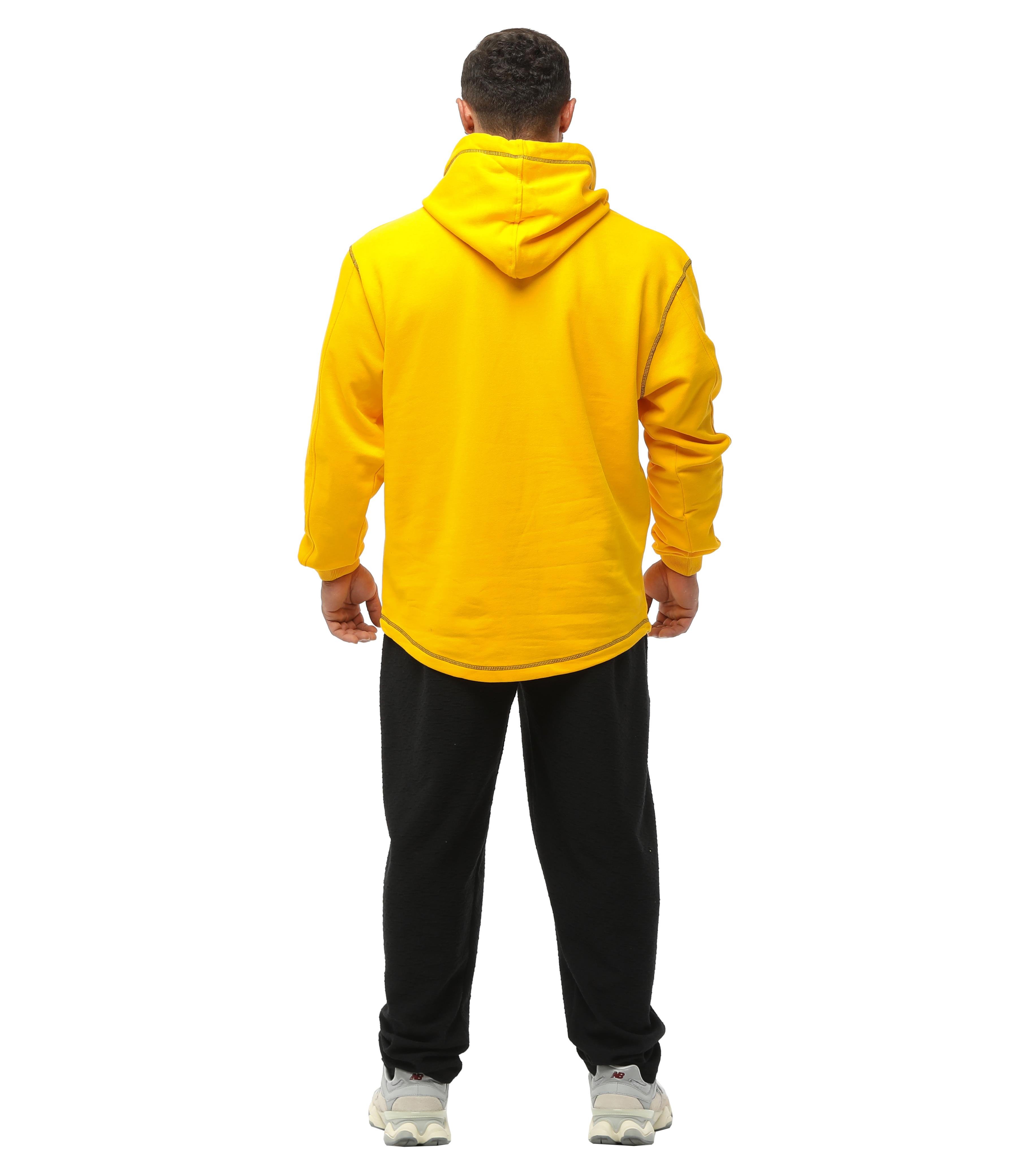 Oversize Long Sleeve Hooded Soft Texture Winter Sweater Yellow