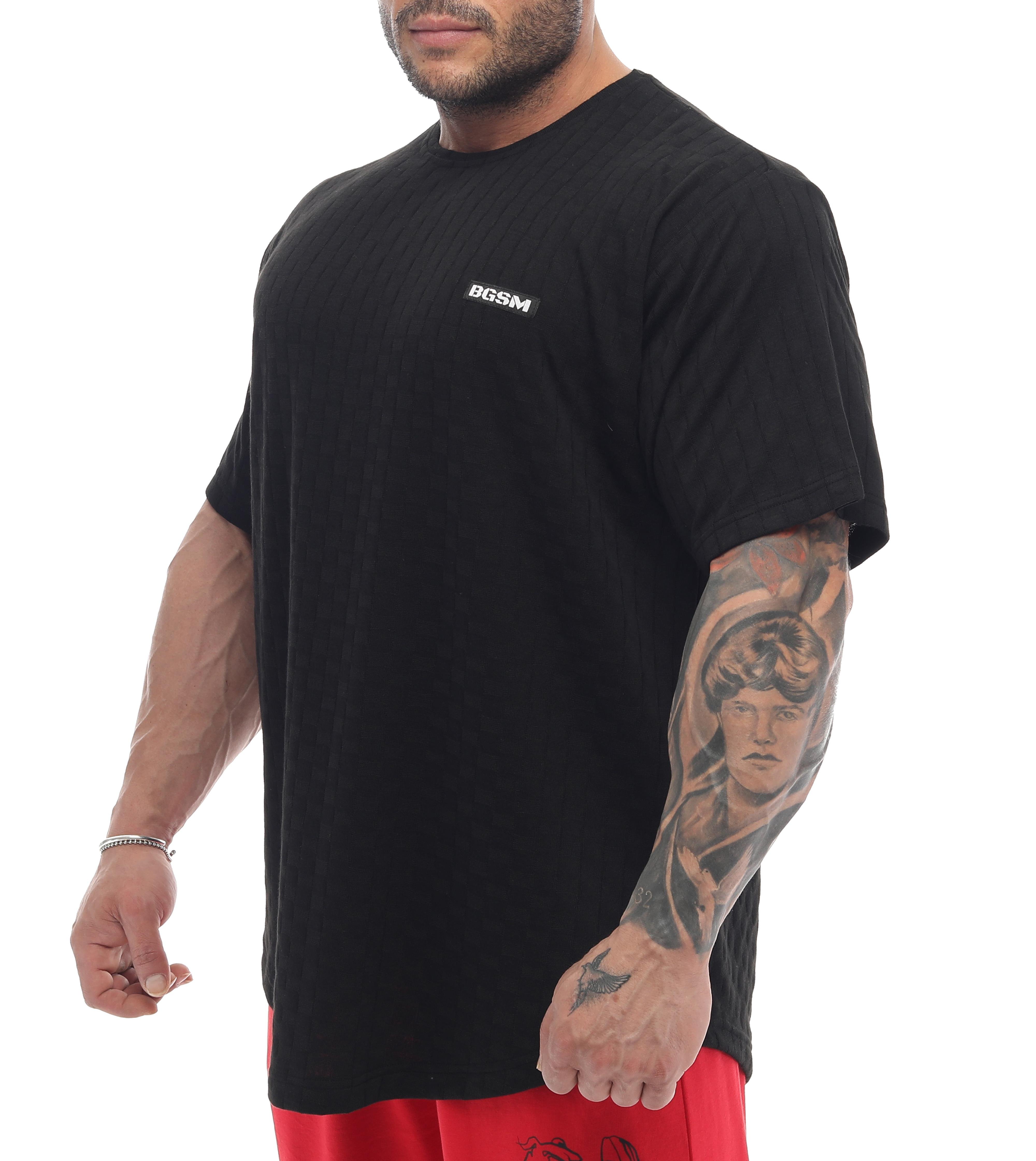 Oversize Plaid Design Rag Top Black