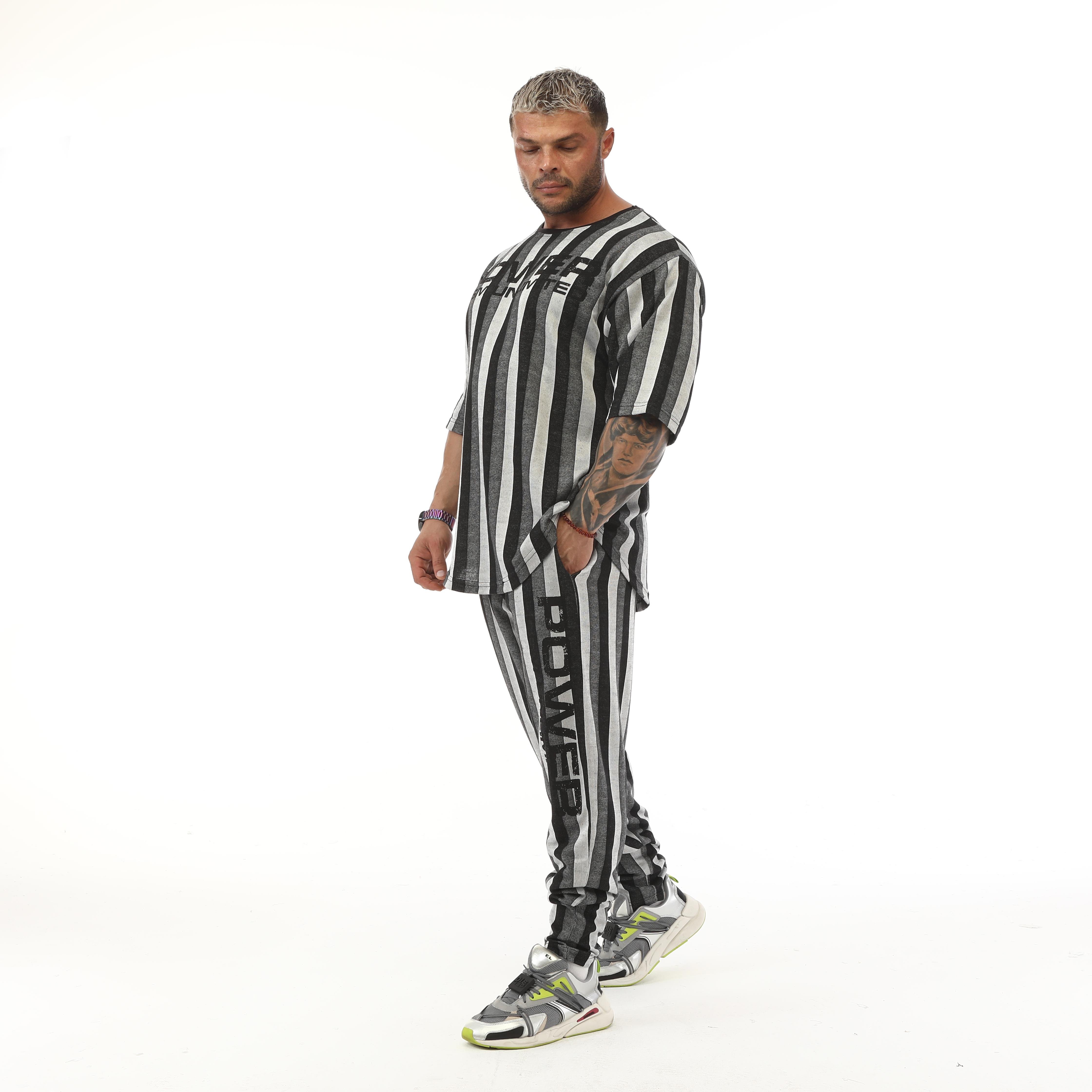 Oversize Striped Gym Workout T-shirt
