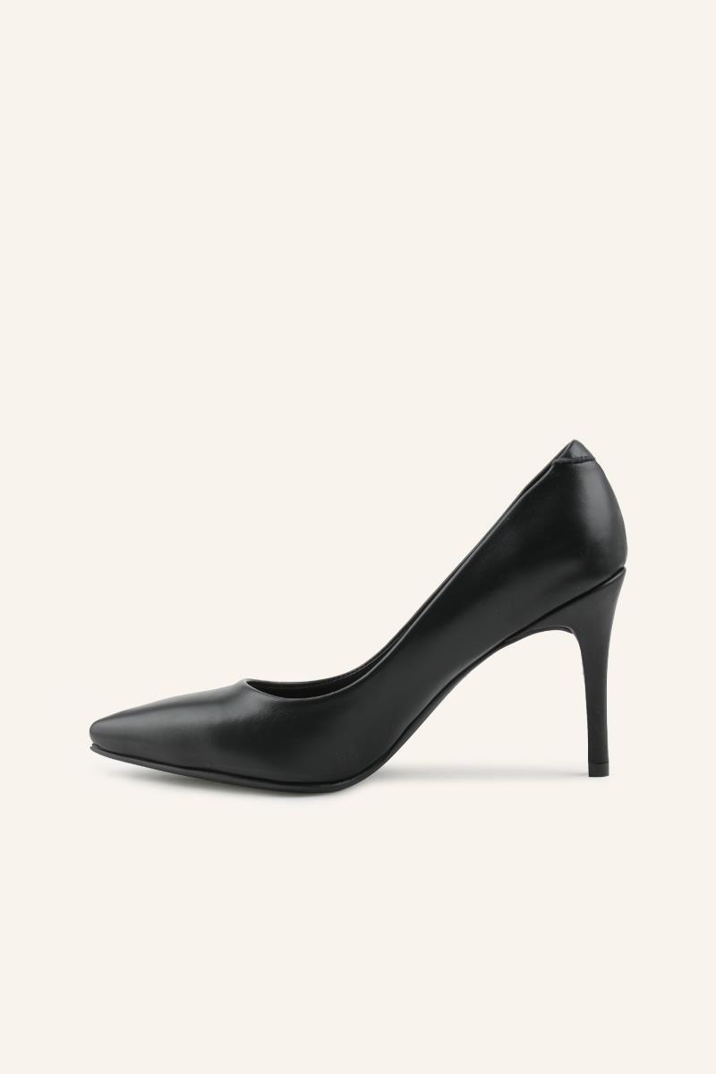 Deri Stiletto - SİYAH