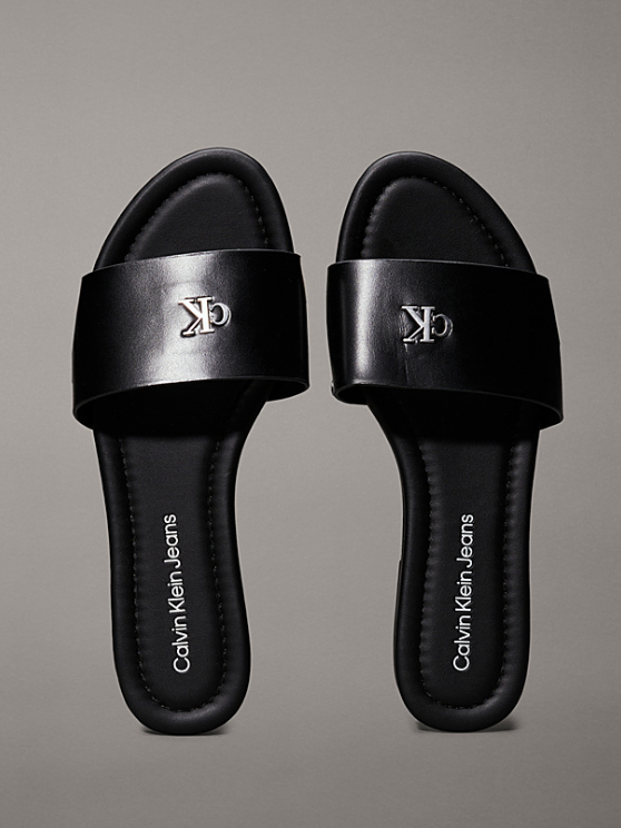 FLAT SANDAL SLIDE MG WOMEN'S SANDALS - BLACK