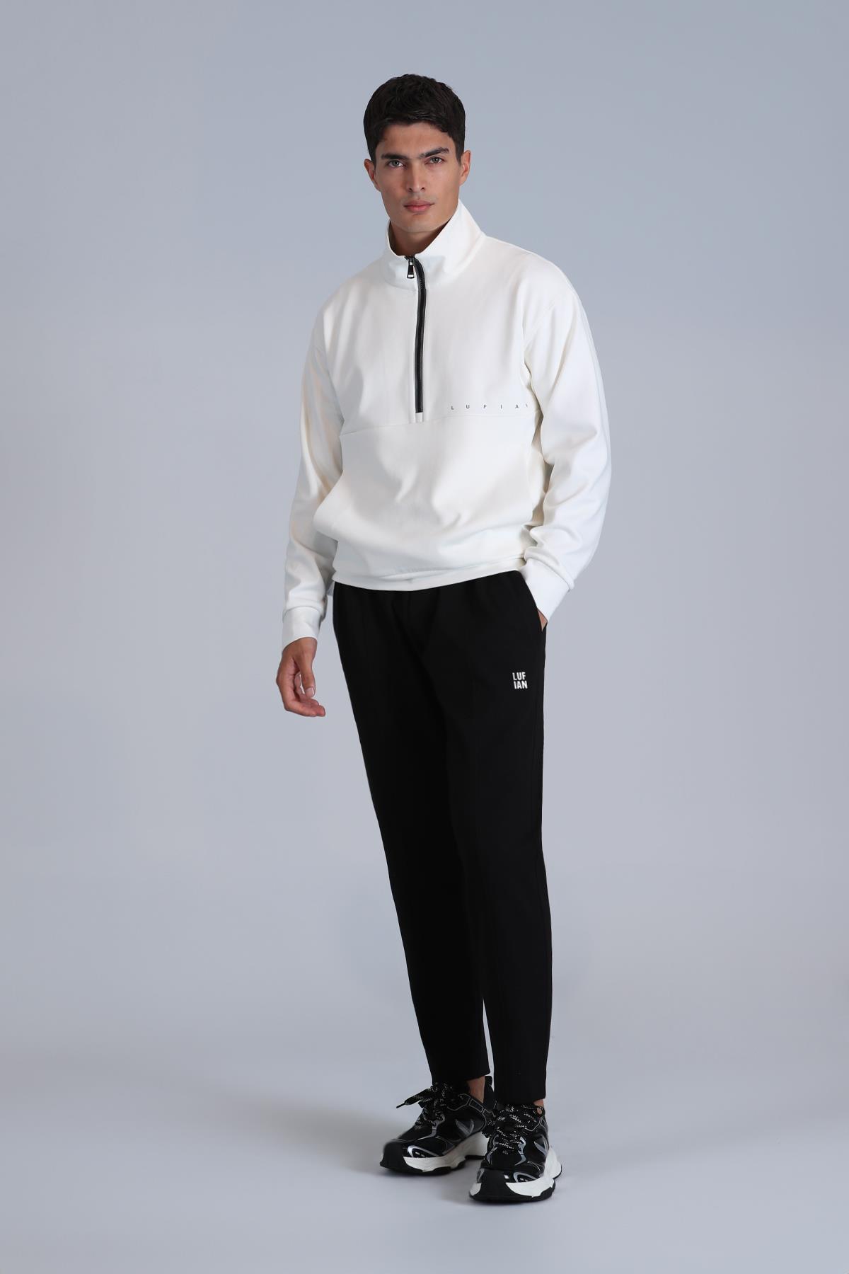 HOME Erkek Sweat Shırt - KIRIK BEYAZ