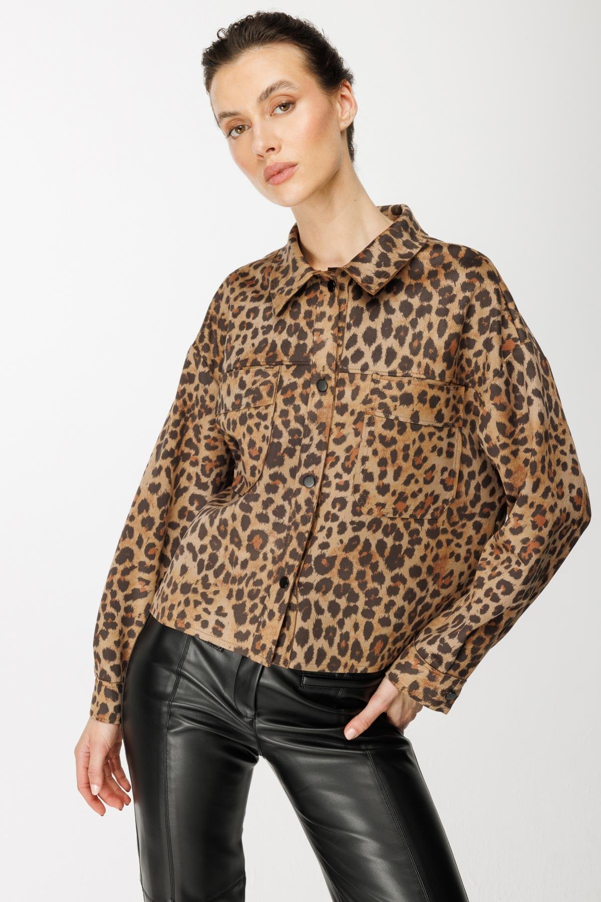 Leopar Desenli Mont - CAMEL-LEOPAR