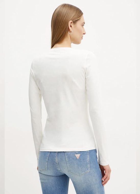 Love Taş Ve Baskı Detaylı İnce Kadın Sweatshırt - CREAM WHITE