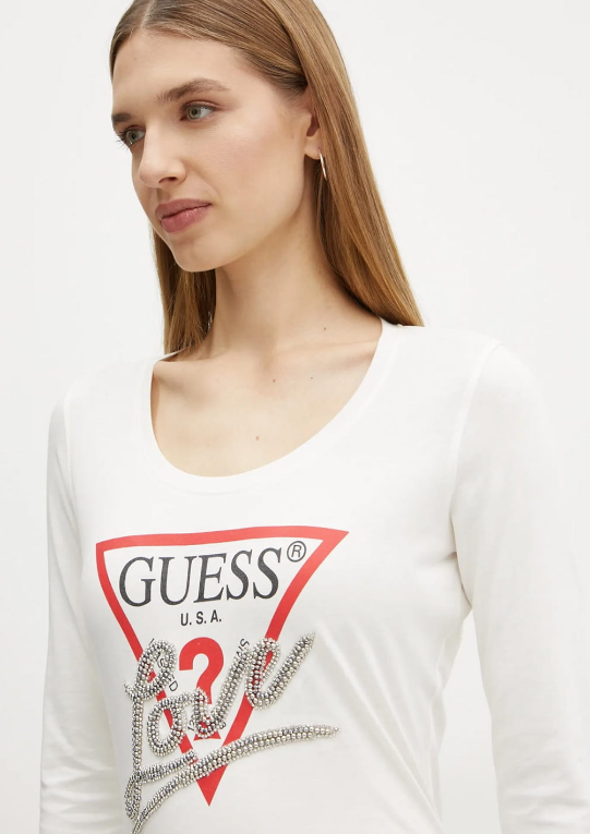 Love Taş Ve Baskı Detaylı İnce Kadın Sweatshırt - CREAM WHITE