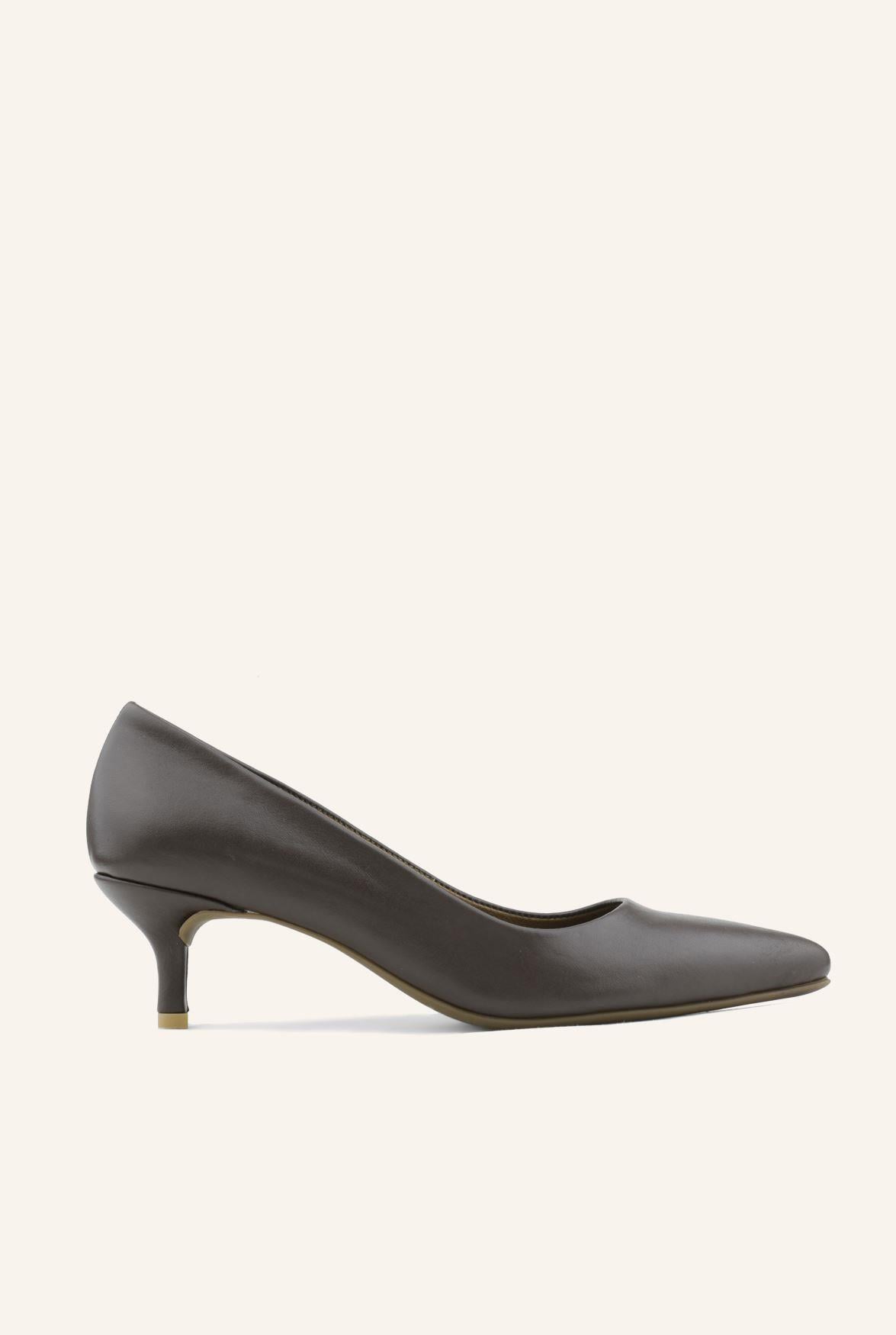 Mini Topuklu Stiletto Ayakkabı - KAHVERENGİ