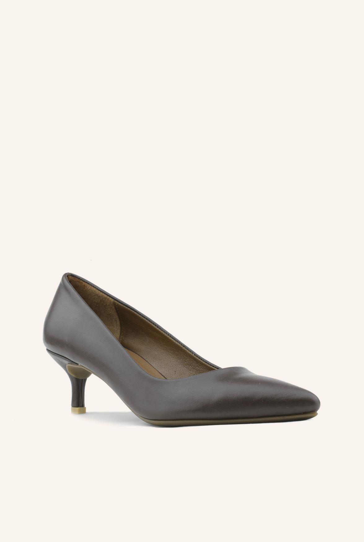 Mini Topuklu Stiletto Ayakkabı - KAHVERENGİ