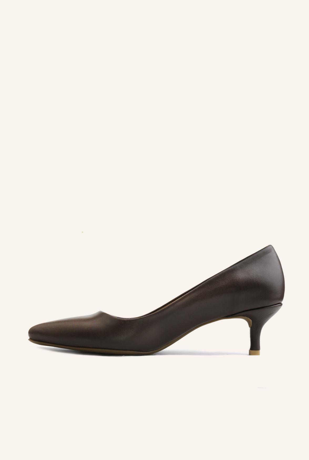 Mini Topuklu Stiletto Ayakkabı - KAHVERENGİ