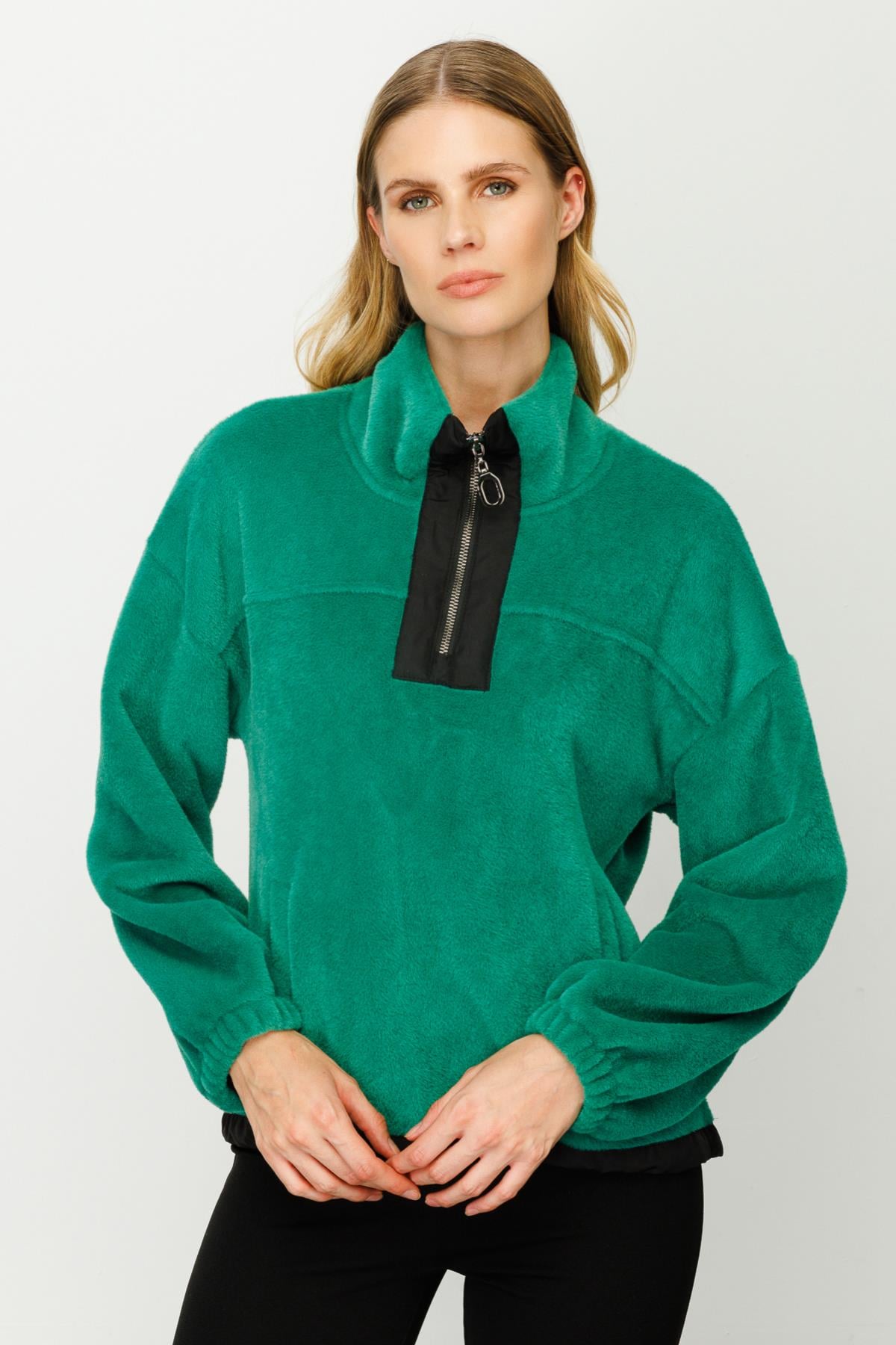 Peluş Kumaş Sweat - YEŞİL