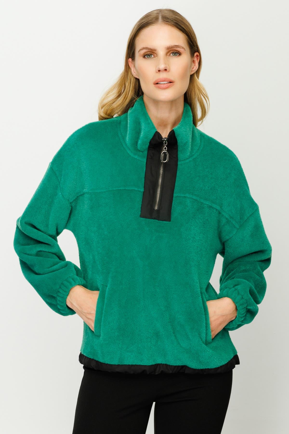 Peluş Kumaş Sweat - YEŞİL