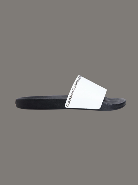 POOL SLIDE RUBBER MEN'S SLIPPERS - WHITE