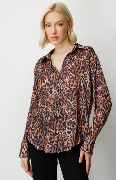 Saten Çizgili Gömlek - LEOPAR