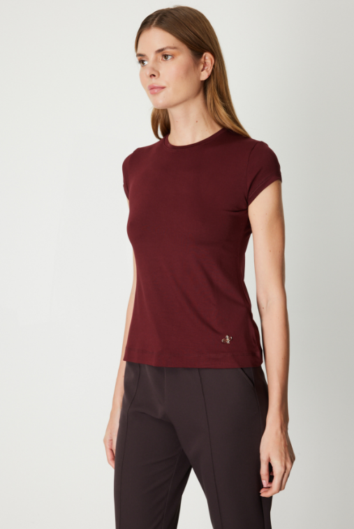 Sıfır Yaka Basic Aykol Bluz - BORDO