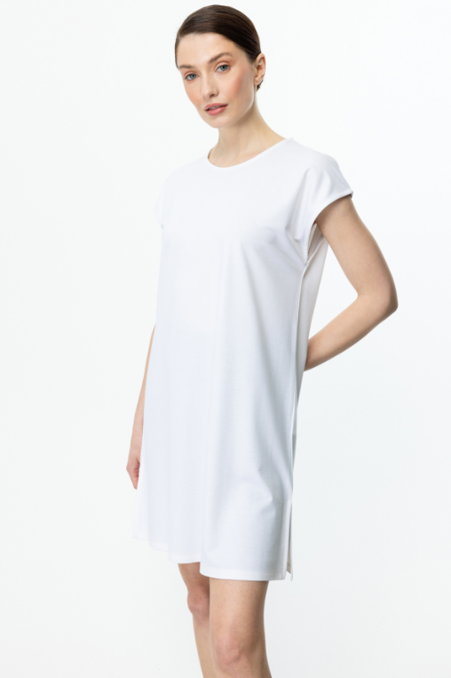 Sıfır Yaka Uzun Basic Tunik - EKRU