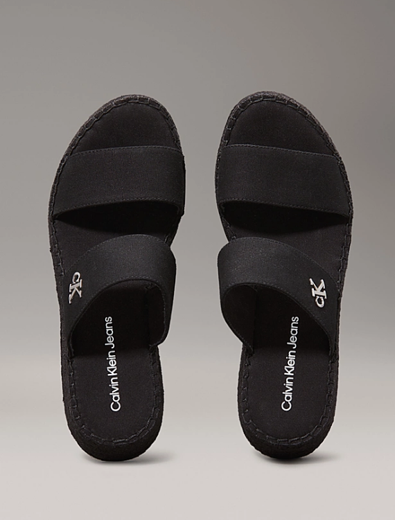 SPORTY ROPE MG LTH WEBBING WOMEN'S SANDALS - BLACK