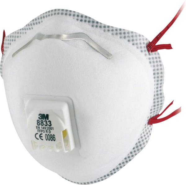 3M™ 8833 FFP3 Valfli Özel Partikül Solunum Maskesi - 10lu Paket