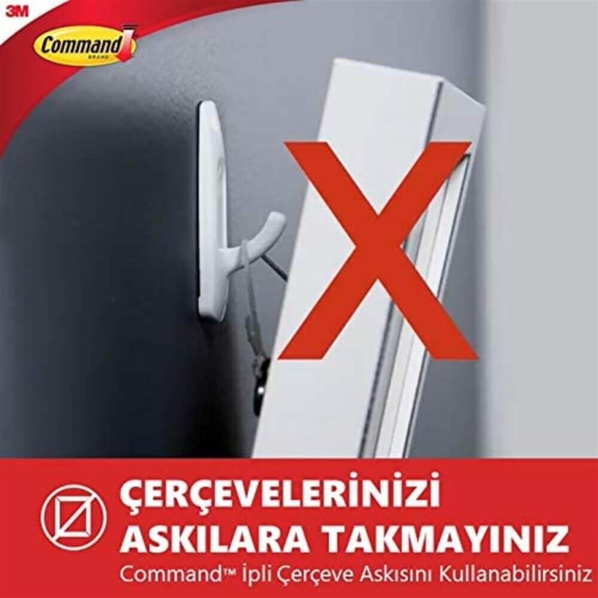 3M™ Command™ 17004-CIS Büyük Boy Jumbo Askı, Max 3,4 kg (1 Askı + 4 Büyük Boy Cırt Bant)