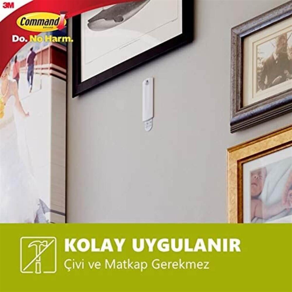 3M™ Command™ 17041-CIS İpli Çerçeve Askısı, Max 2,2 kg (1 Askı + 2 Büyük Boy Cırt Bant)