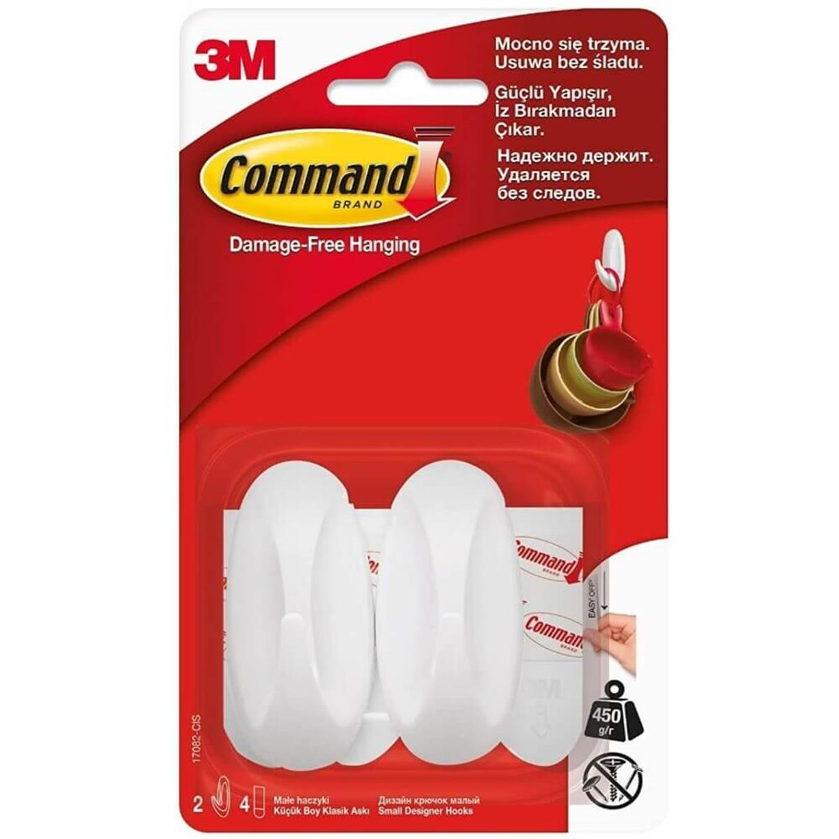 3M™ Command™ 17082-CIS İpli Çerçeve Askısı, Max 450 gr (2 Askı ve 4 Küçük Boy Cırt Bant)