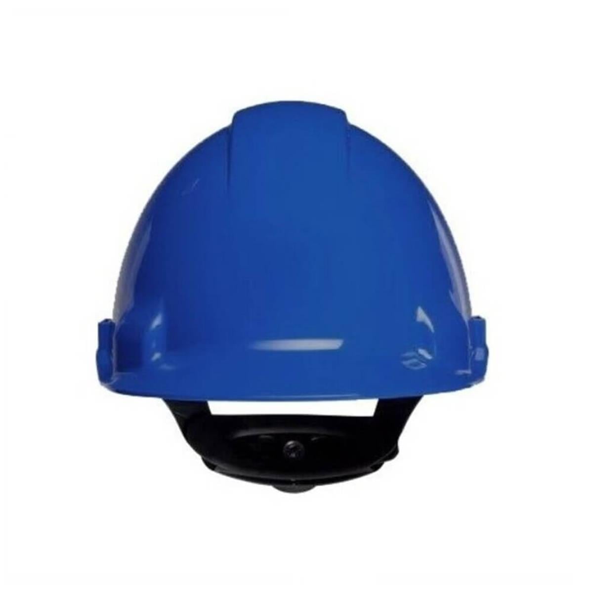 3M™ G3000NUV-BB Sert Başlık, Uvicator, Mandallı, Havalandırmalı, Plastik Ter Bantlı Baret / Mavi