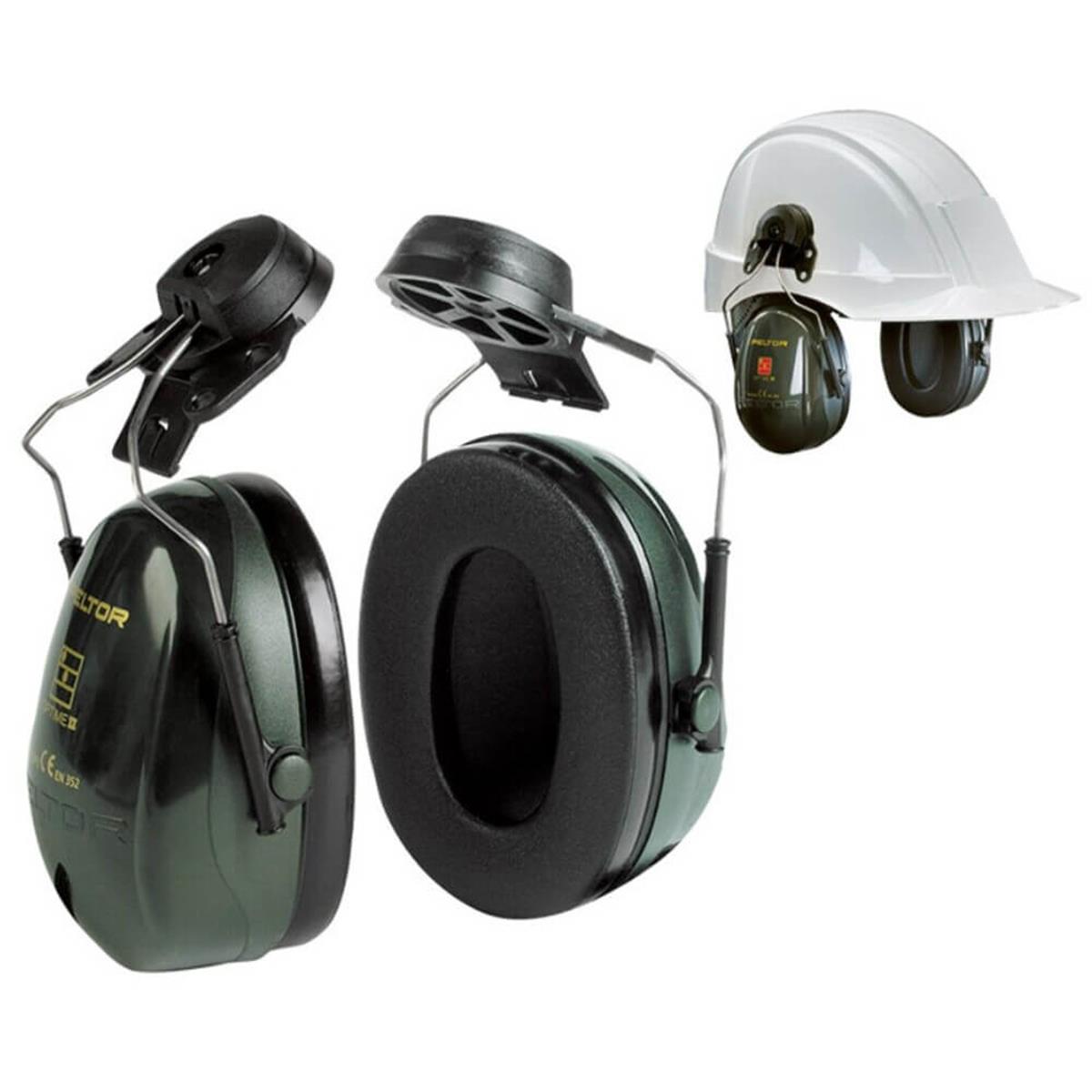 3M™ Peltor™ Optime™ II  H520P3E Manşonlu, Barete Takılabilir Kulaklık - Yeşil, 30 dB