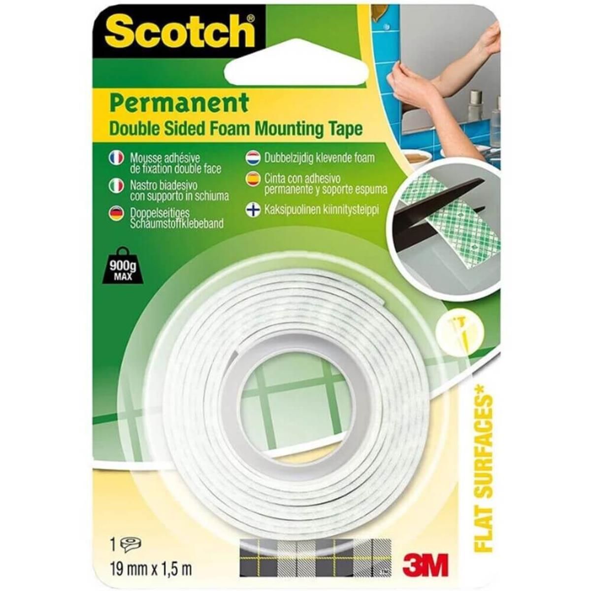 3M™ Scotch® Çift Taraflı Köpük Bant (19mm x 1,5m)