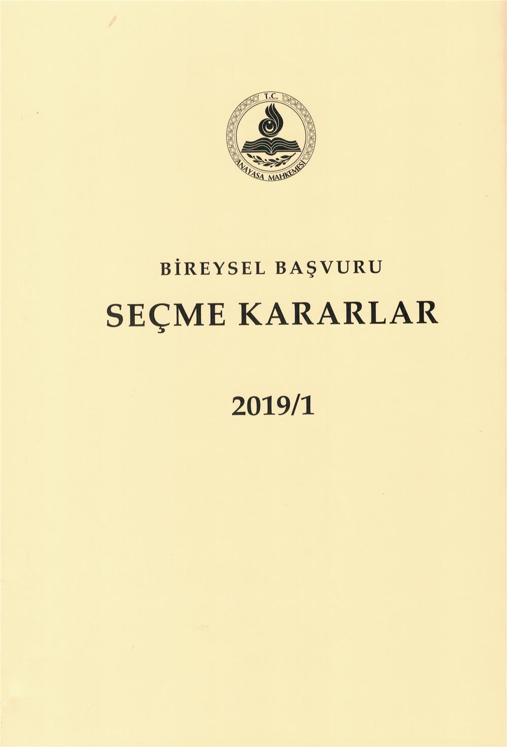 Bireysel Başvuru Seçme Kararlar 2019 (2 Cilt)