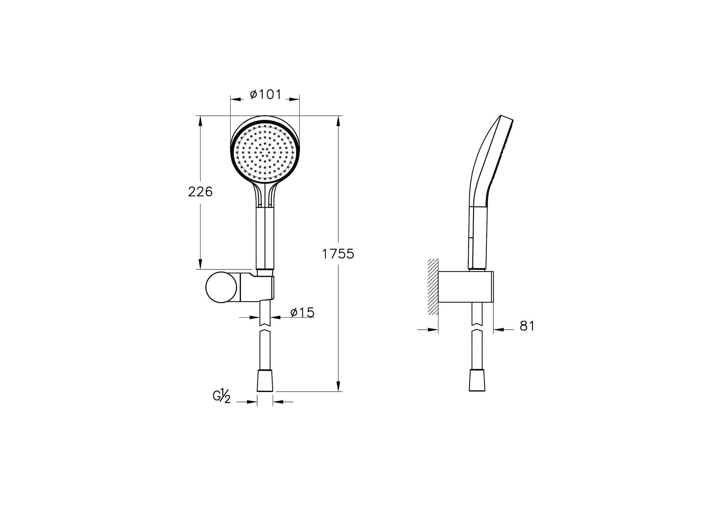 Artema Base Round 1F El Duşu Takımı Krom A45907