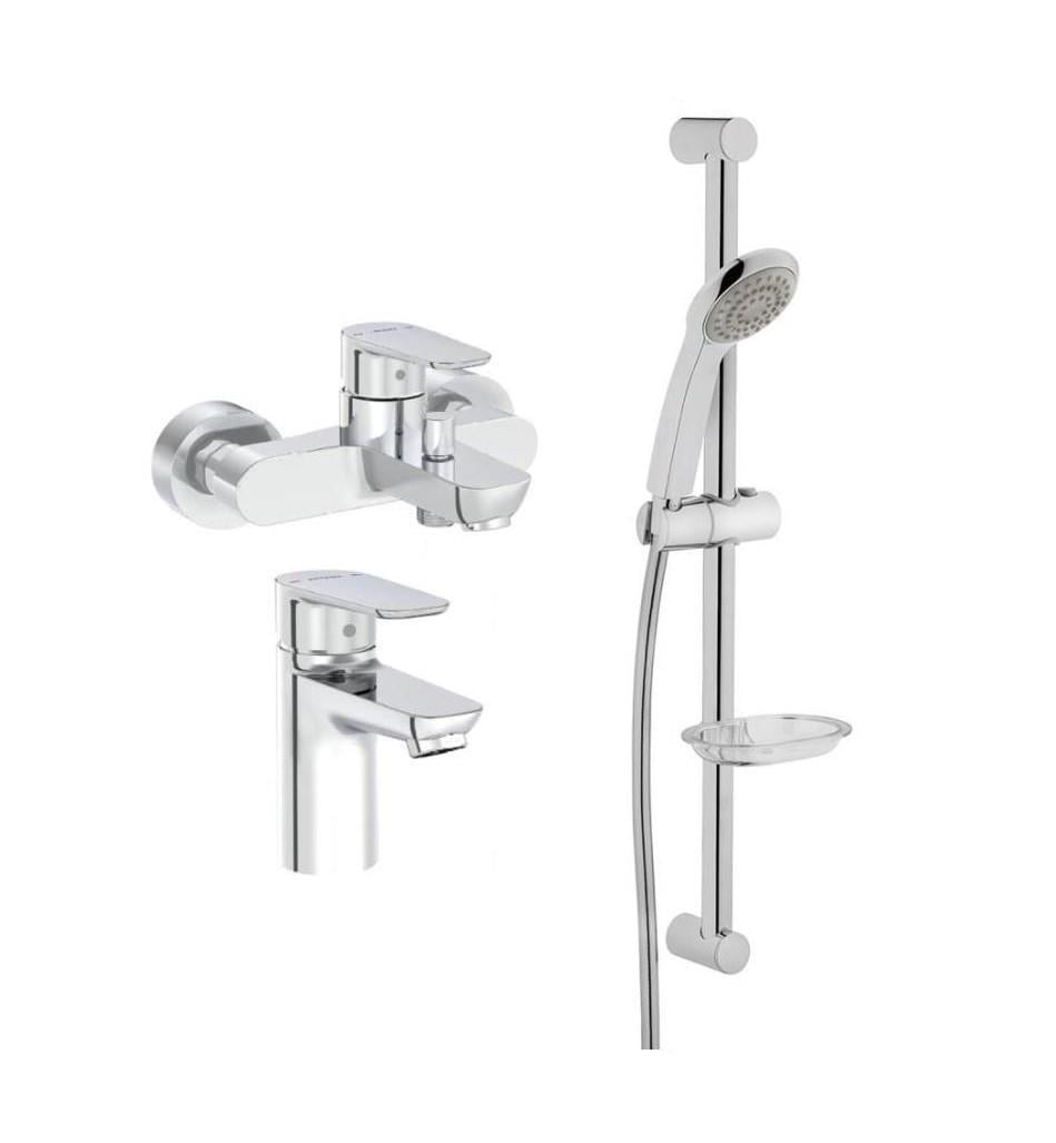 Artema Flow Soft Lavabo Banyo Batarya Artema Solo C Sürgülü Krom El Duşu Seti