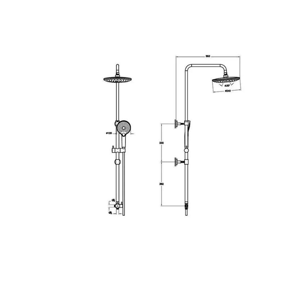 Artema Root Round Banyo Batarya VitrA Joy 3C Mat Siyah Tepe Duş Seti A4579836