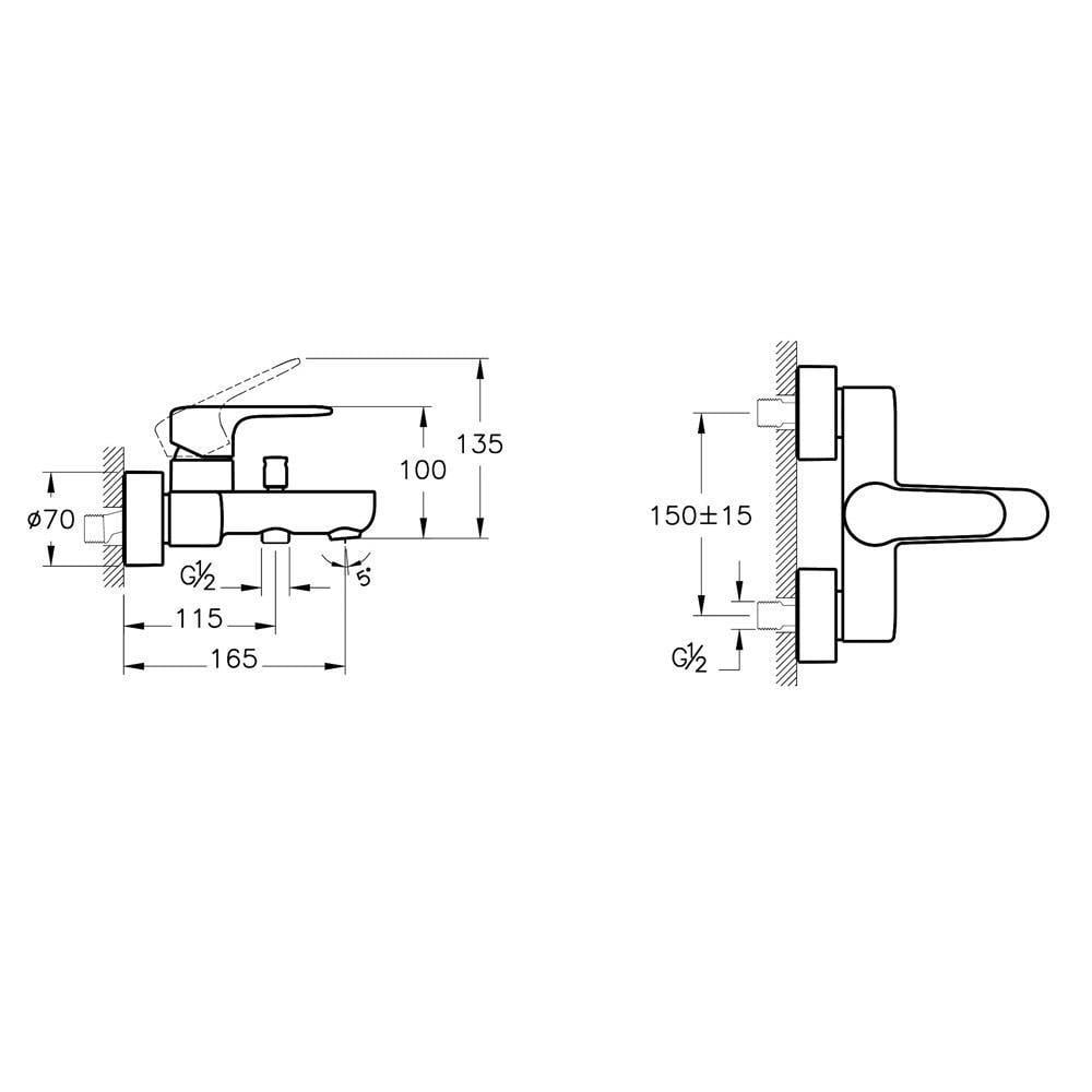 Artema Root Round Banyo Batarya VitrA Joy 3C Mat Siyah Tepe Duş Seti A4579836